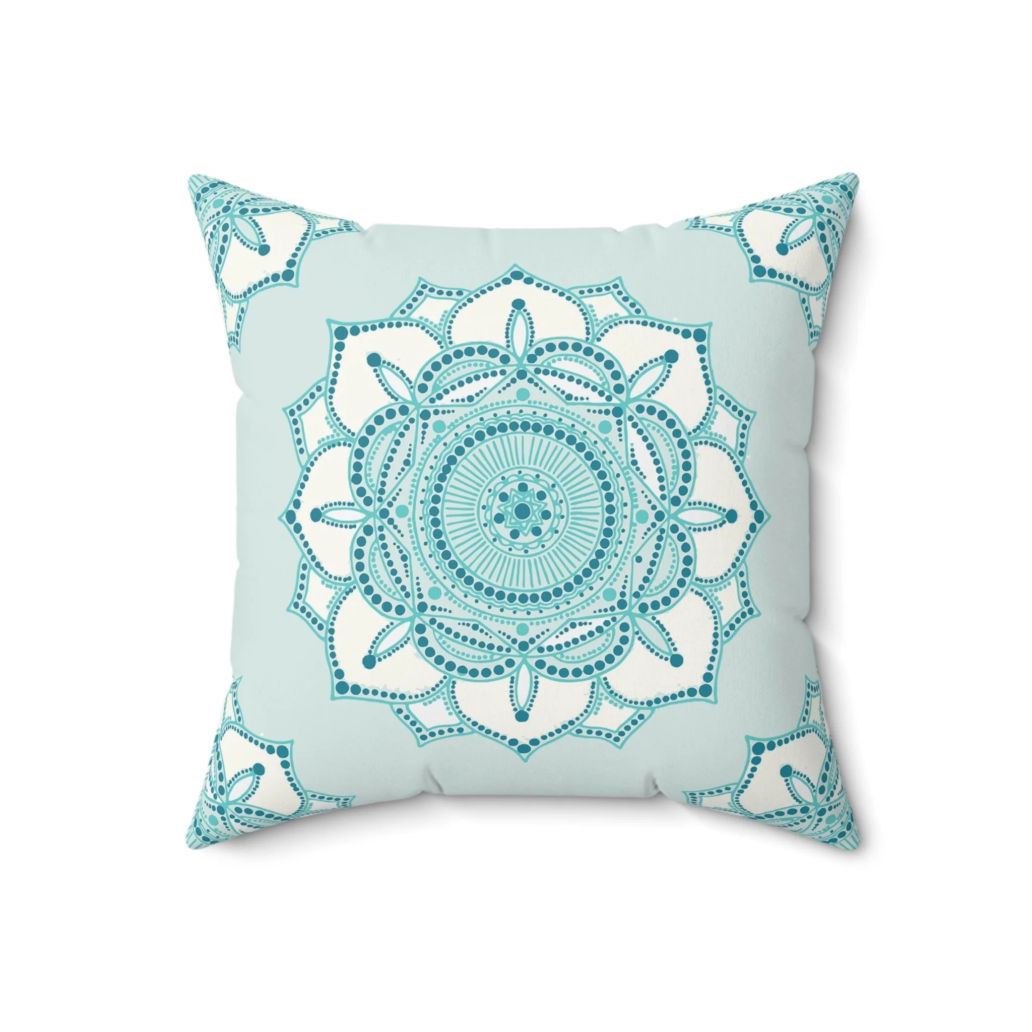 Aquamarine Mandala by Erin Witters - Throw Pillow Front.png
