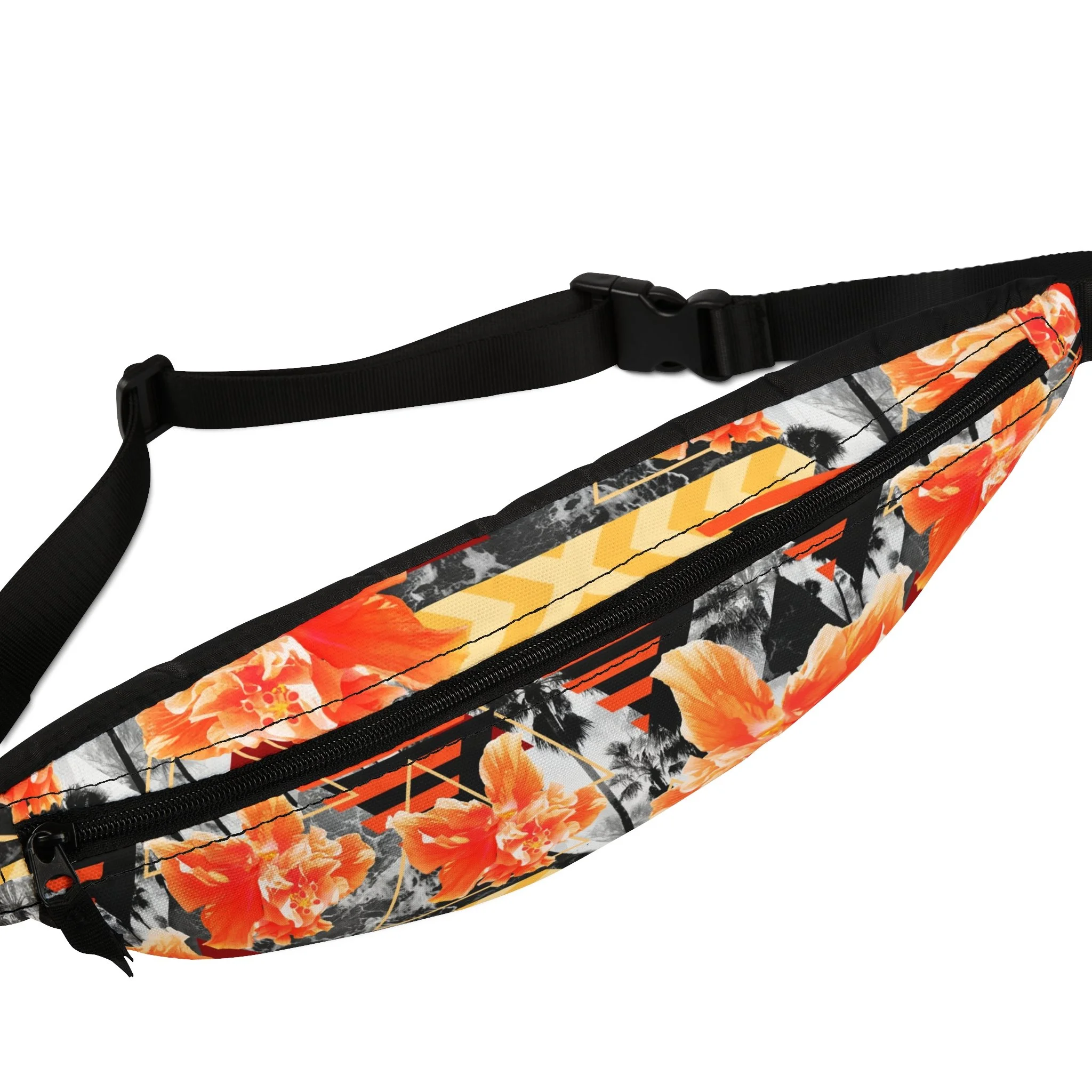 Wild Orange Hibiscus - Fanny Pack - Top.png