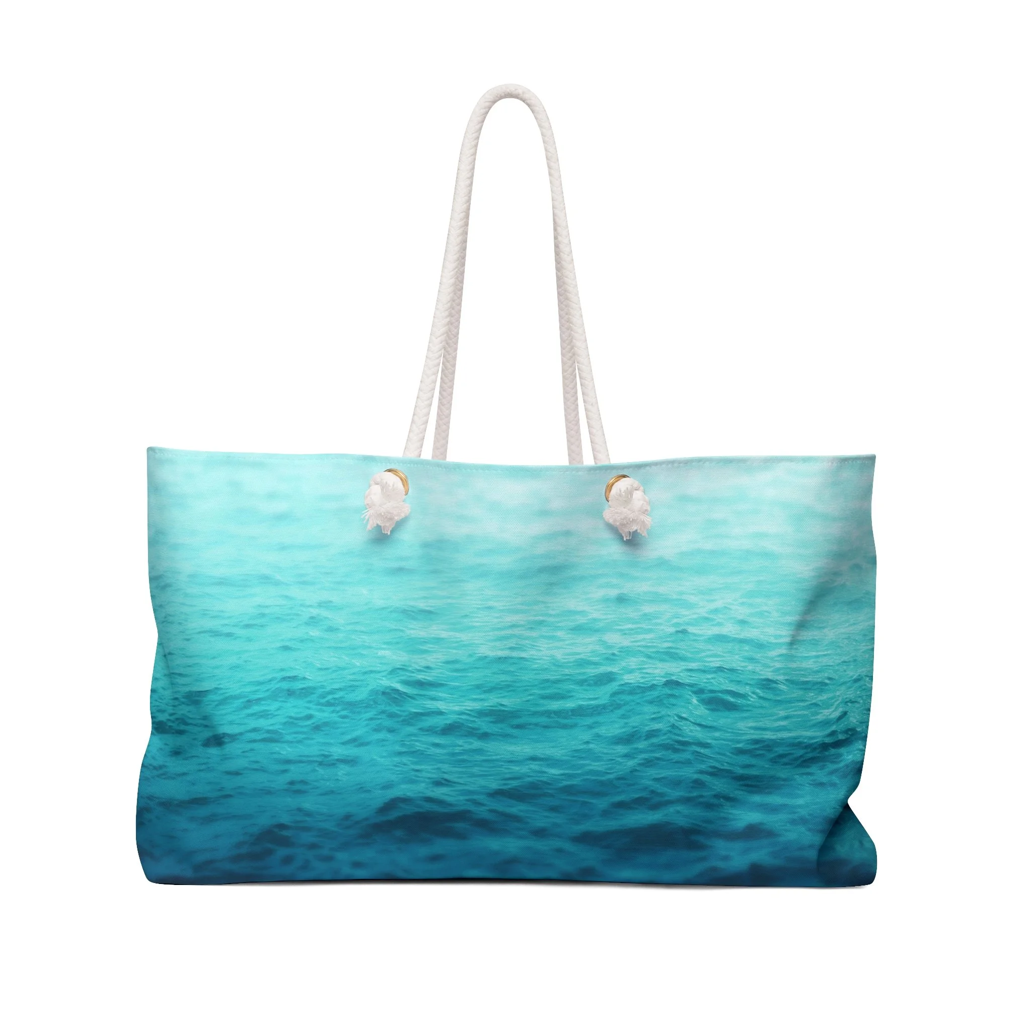 Turquoise Waters - Weekender Rope Handle Bag Front.png