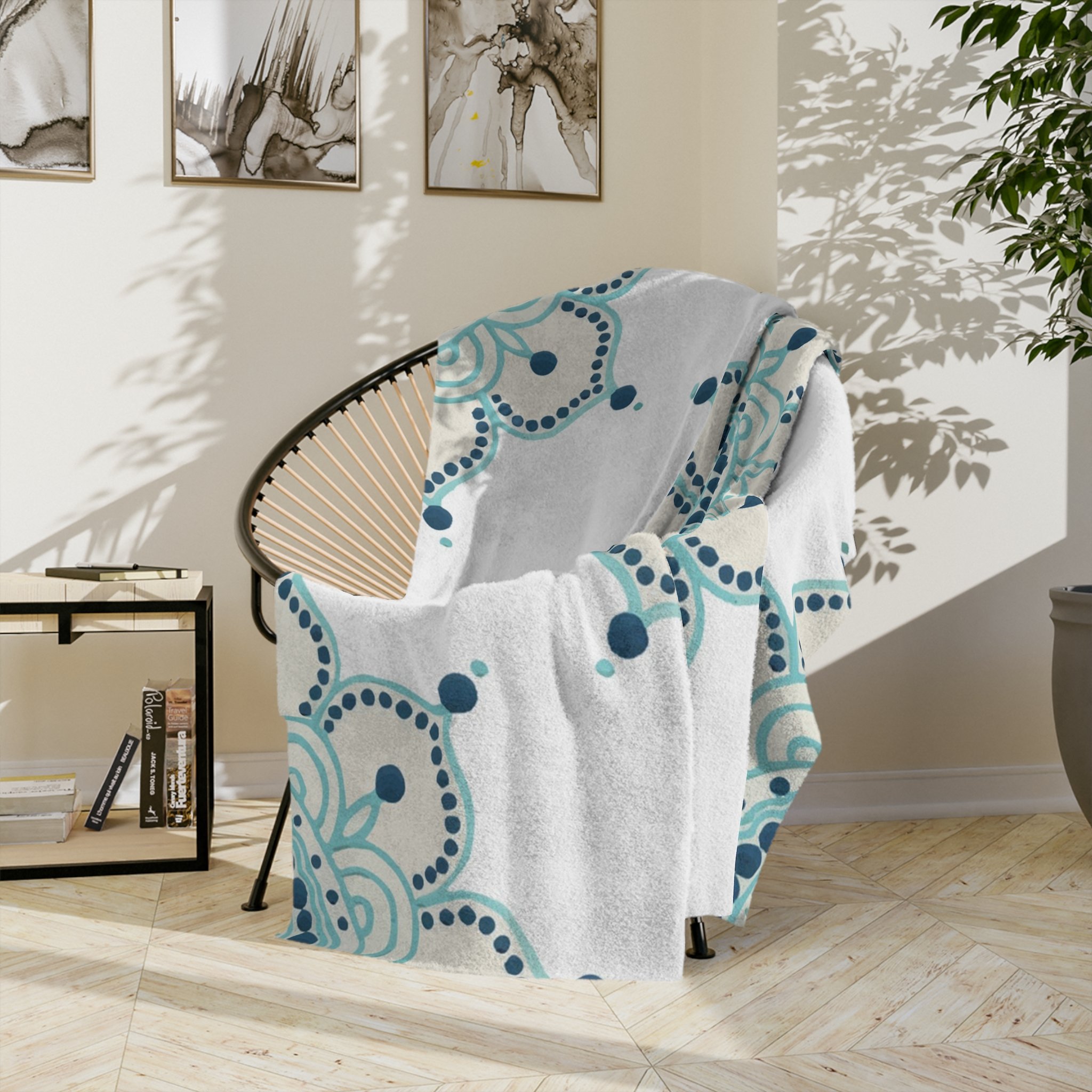 Blue Mandala by Erin Witters - Fleece Blanket Context 1.png