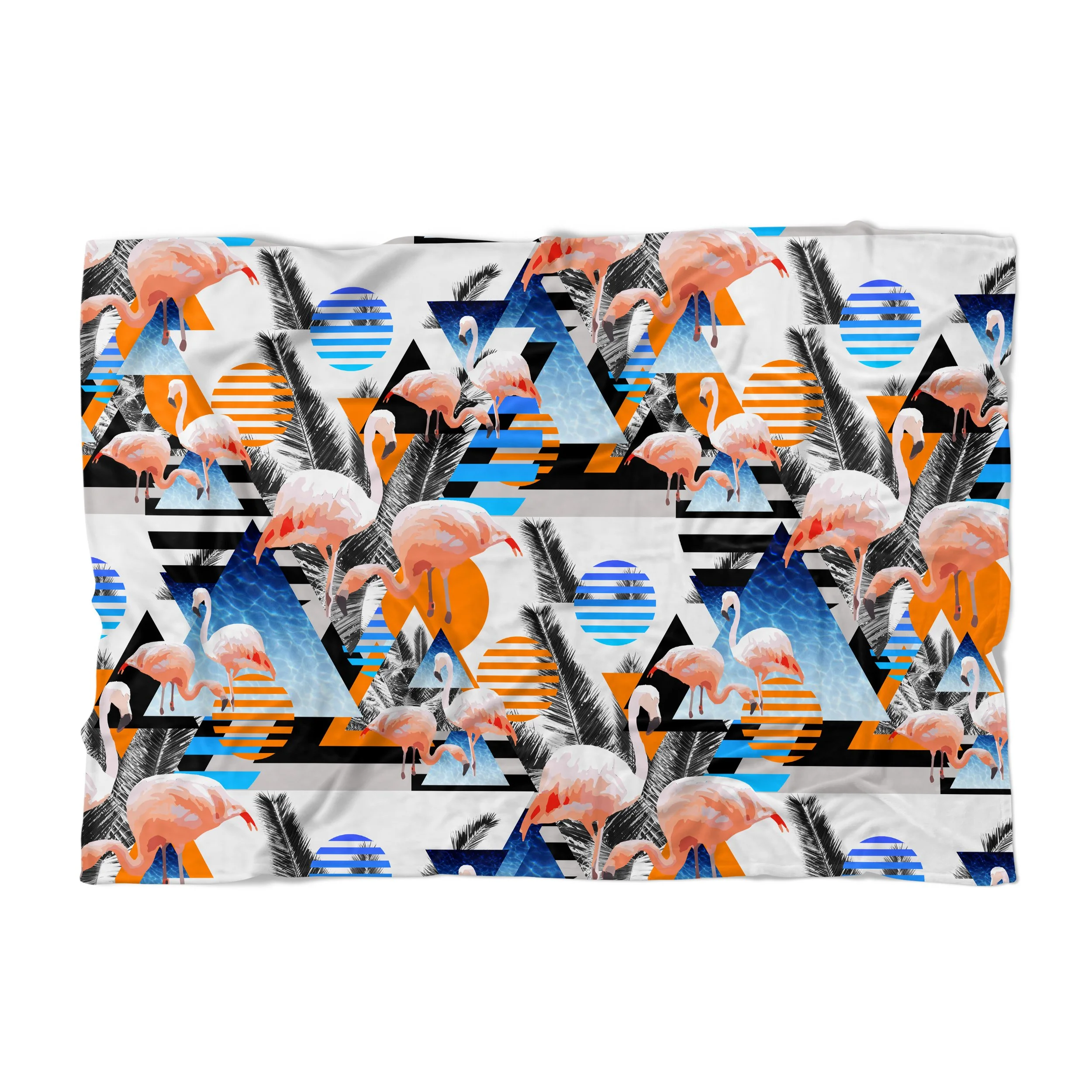 Tangerine Flamingos - Fleece Blanket
