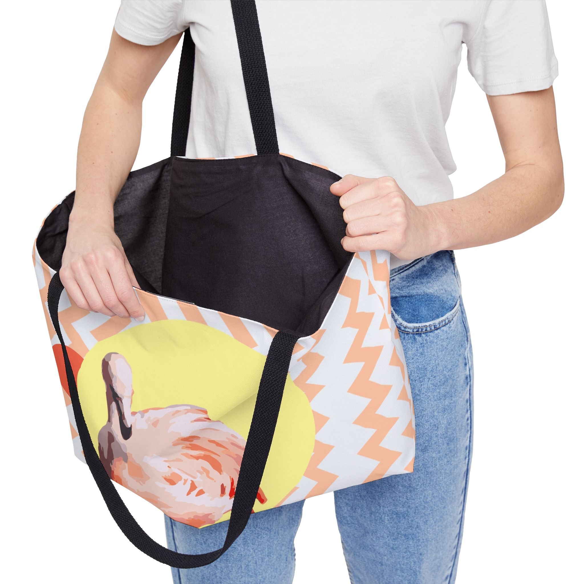 Zig Zag Flamingo - Weekender Bag Front Context 3.png