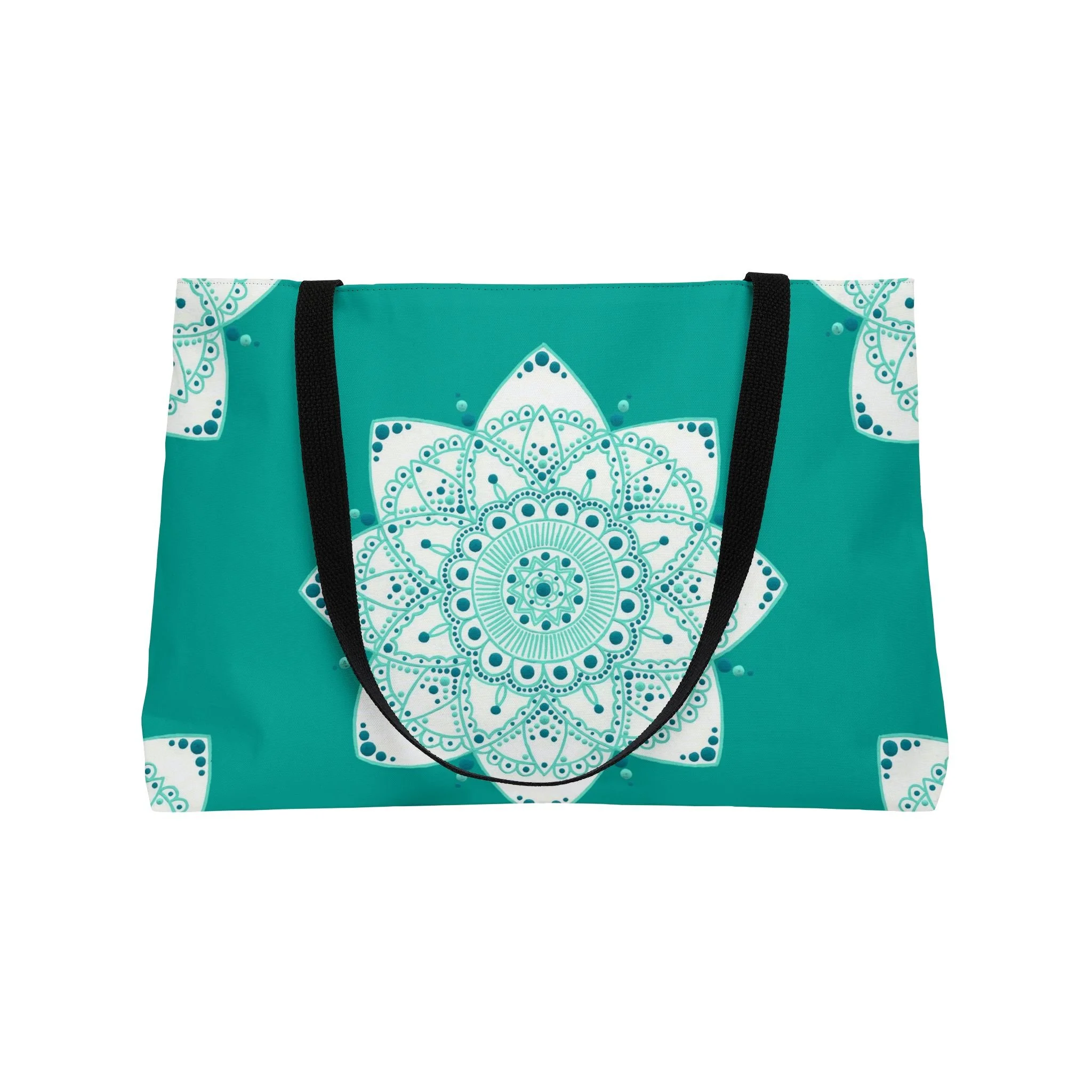 Teal Mandala by Erin Witters - Weekender Tote Front Open.png