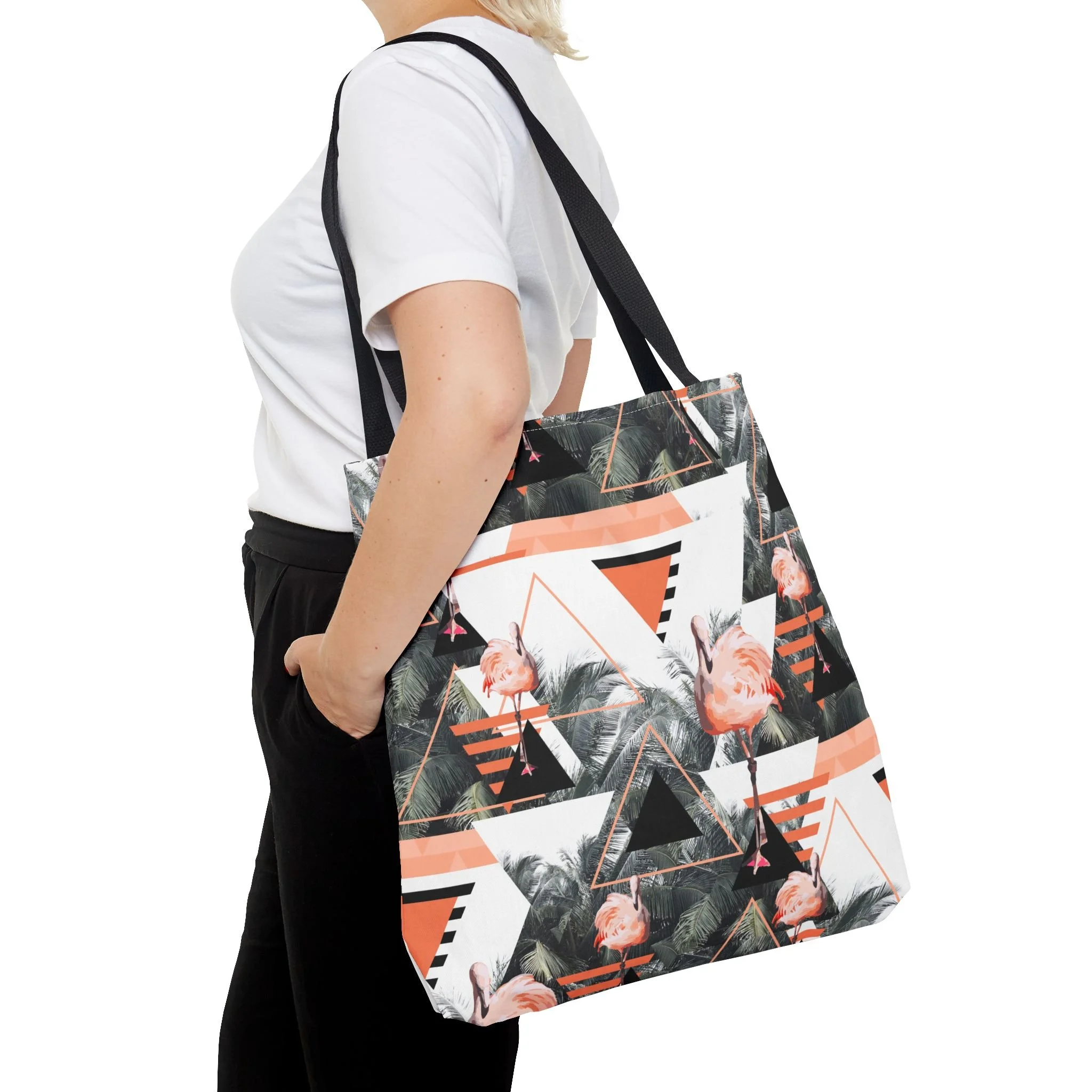 Black Beach Flamingos - Tote Bag 18x18 Person 2.png