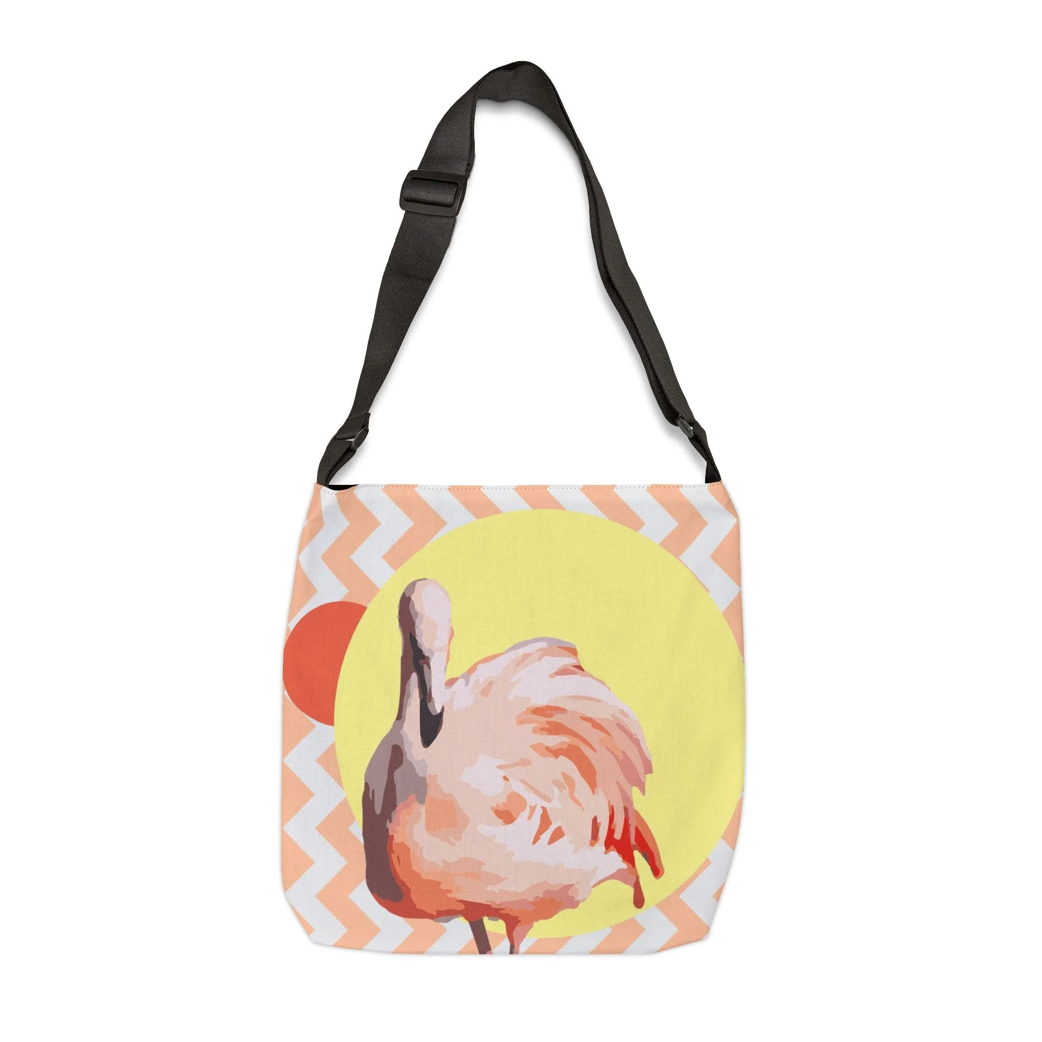Zig Zag Flamingo - Tote Bag 18x18 Front Adjustable.png