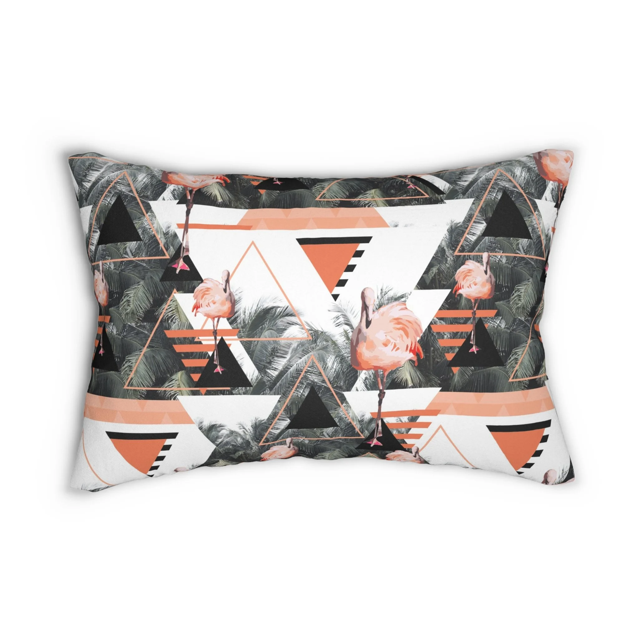 Black Beach Flamingos - Lumbar Pillow.png