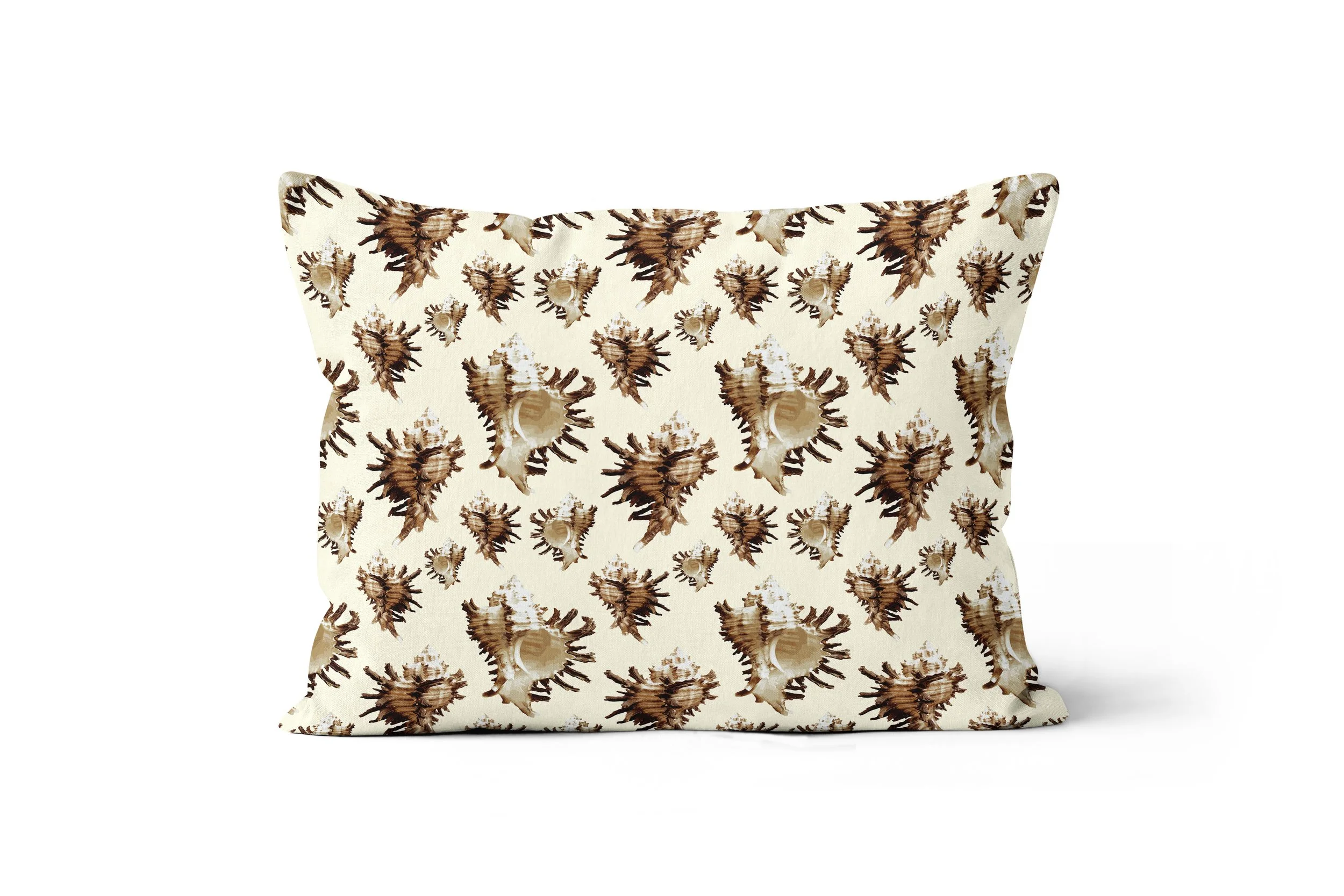 Spiky Conches (on Very Pale Yellow) - Boudoir Pillow