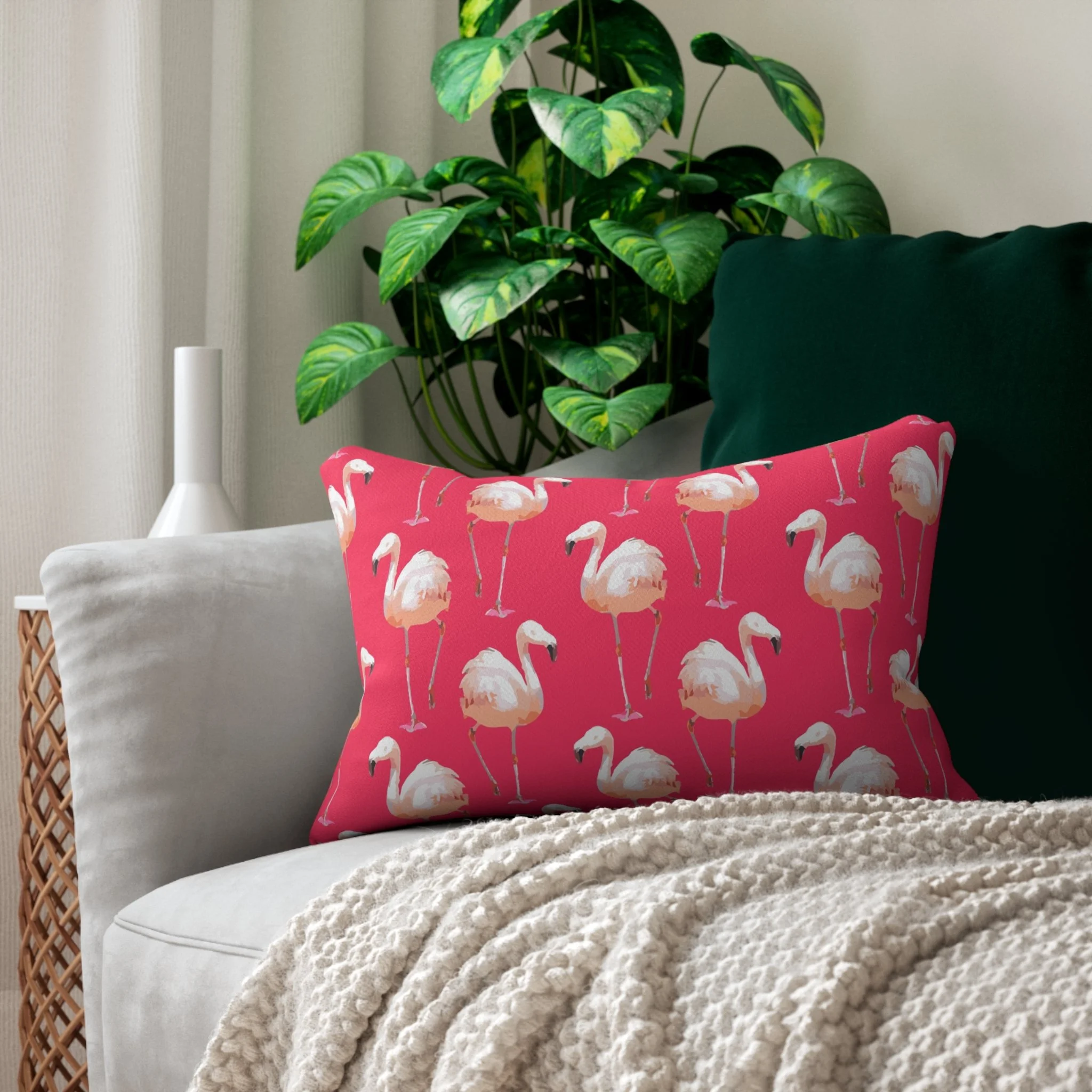 Walking Flamingos (Rose) - Lumbar Pillow on Couch.png