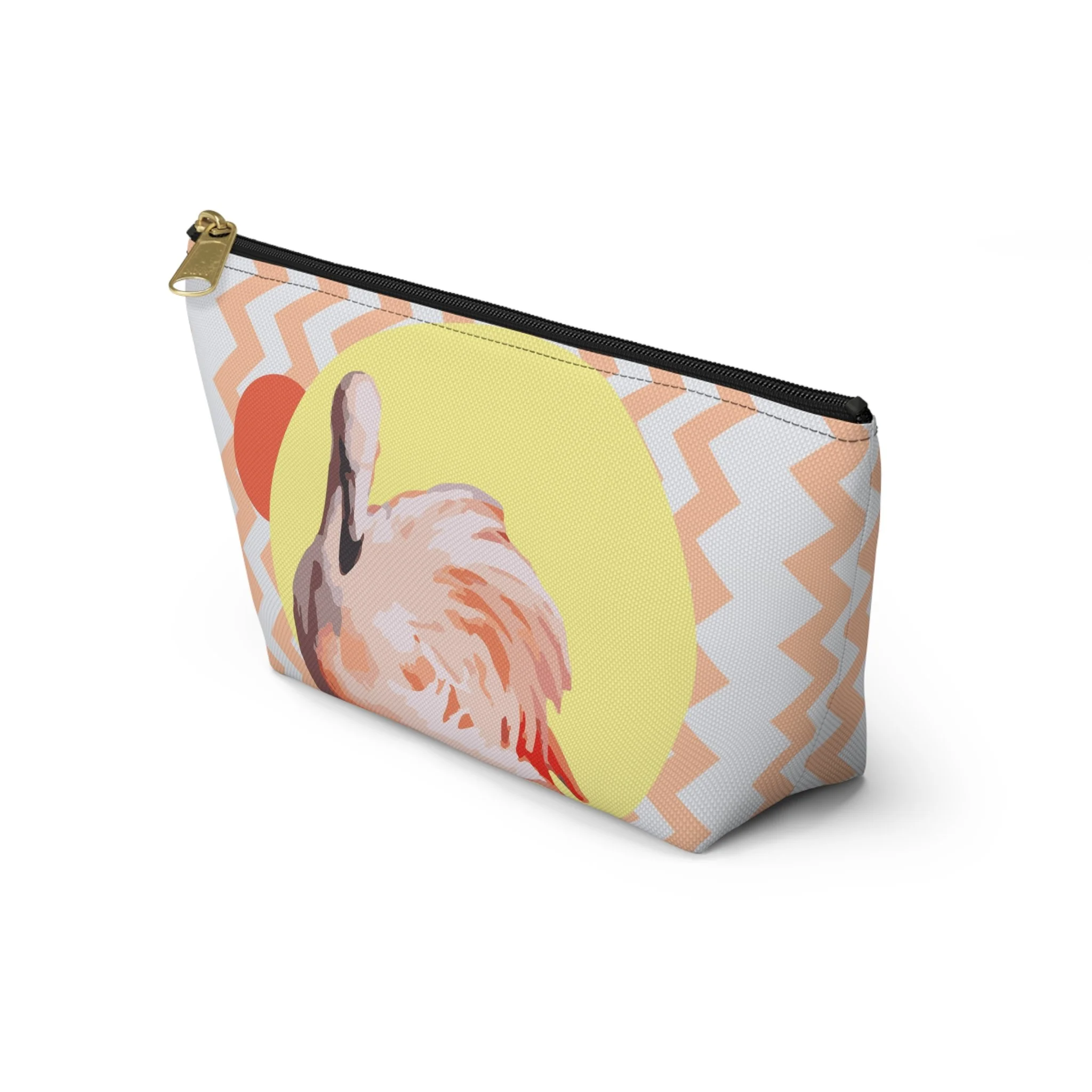 Zig Zag Flamingo - T-Bottom Accessory Pouch (Small) Front Side.png