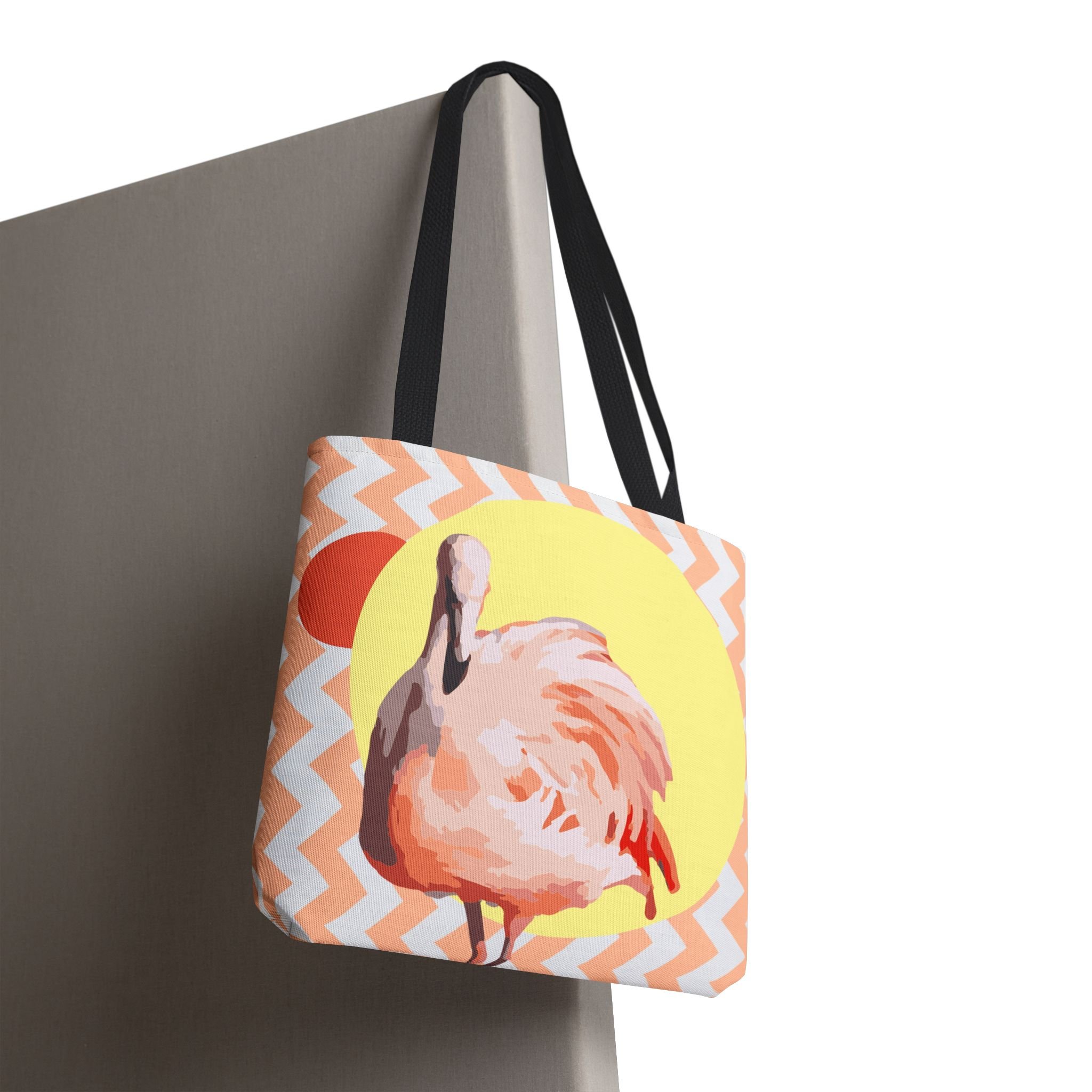 Zig Zag Flamingo - Tote Bag 16x16 Hanging.png