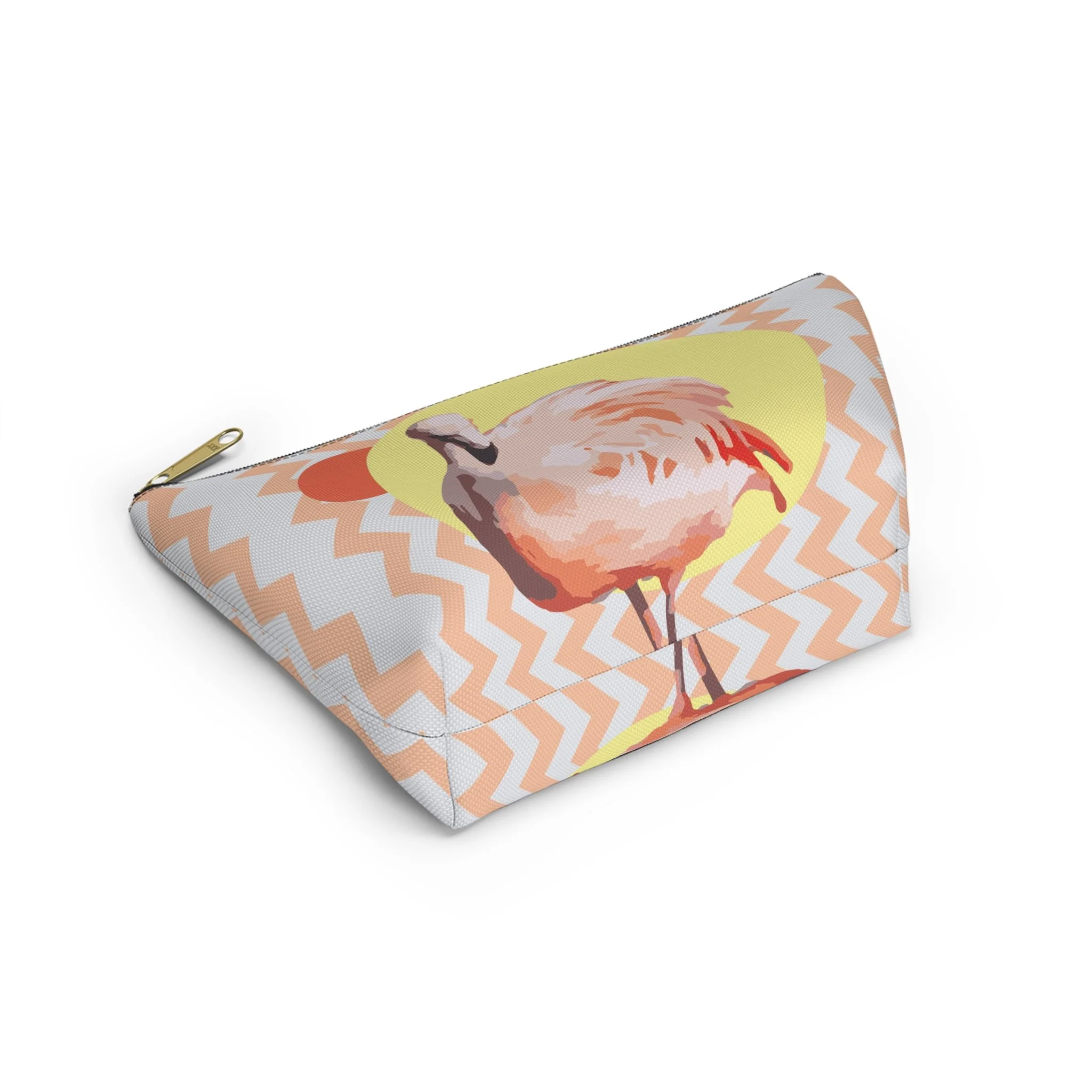 Zig Zag Flamingo - T-Bottom Accessory Pouch (Small) Bottom.png