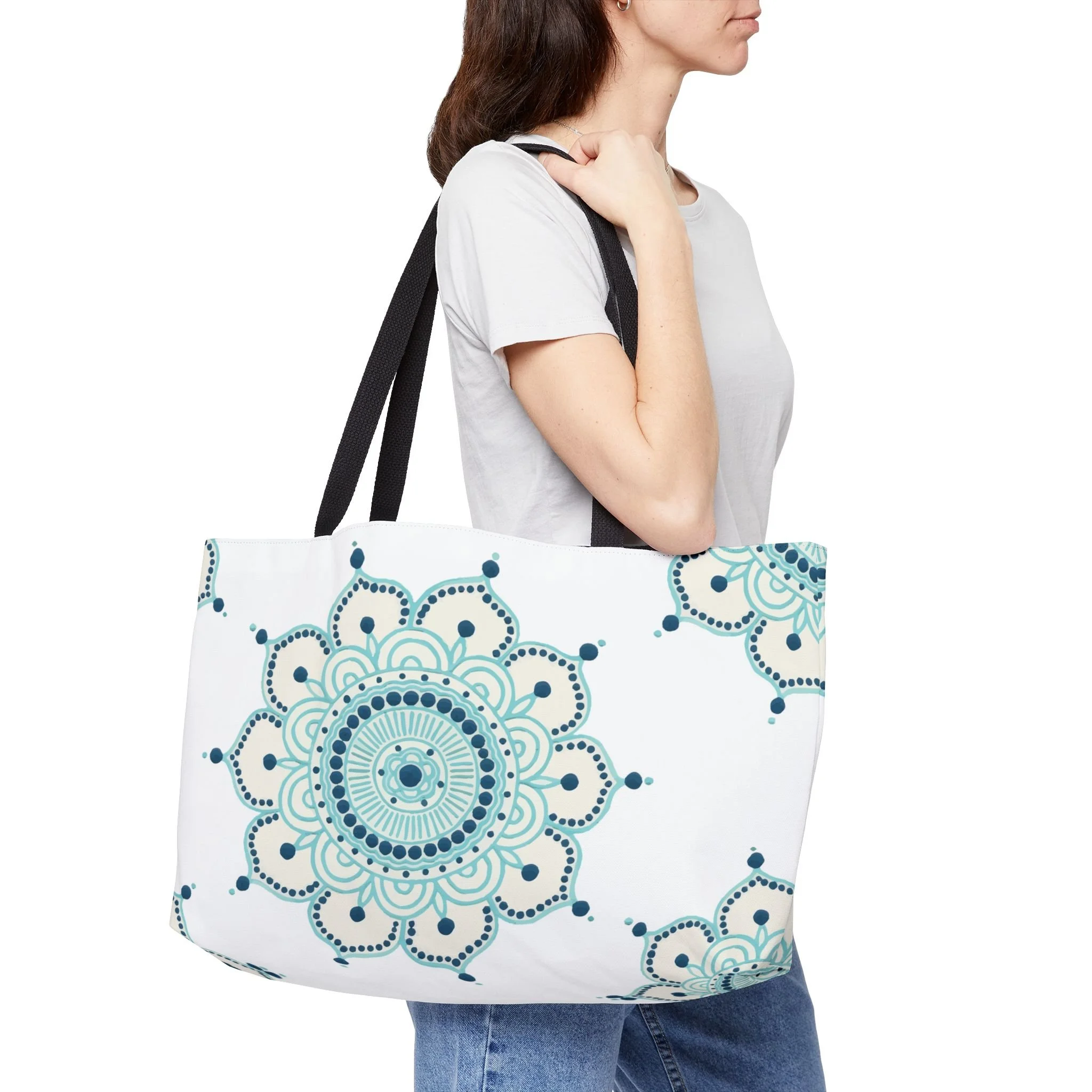 Blue Mandala by Erin Witters - Weekender Tote Context 2.png