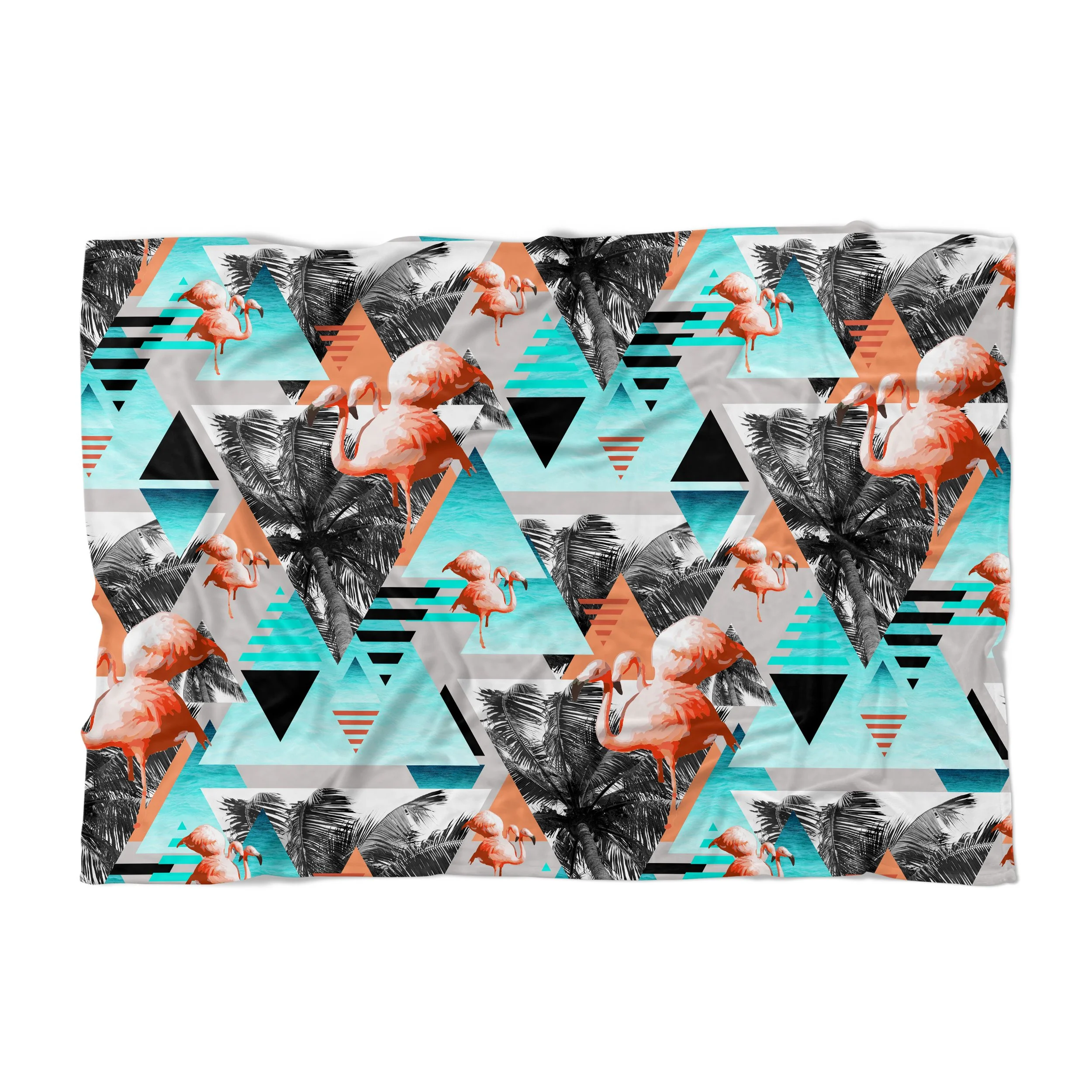 Paradise Flamingos - Fleece Blanket