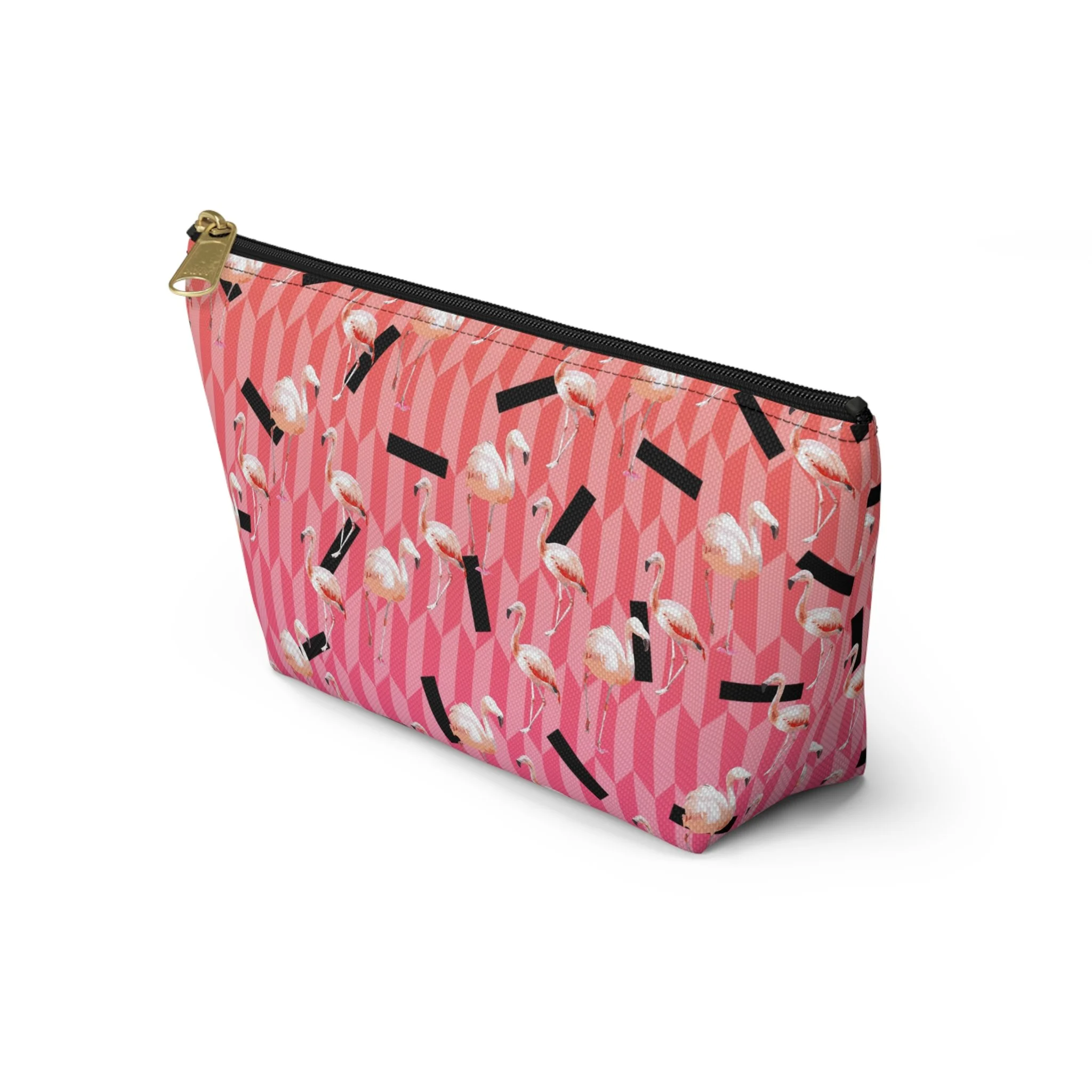 Candy Flamingos - T-Bottom Accessory Pouch (Small) Front Side.png
