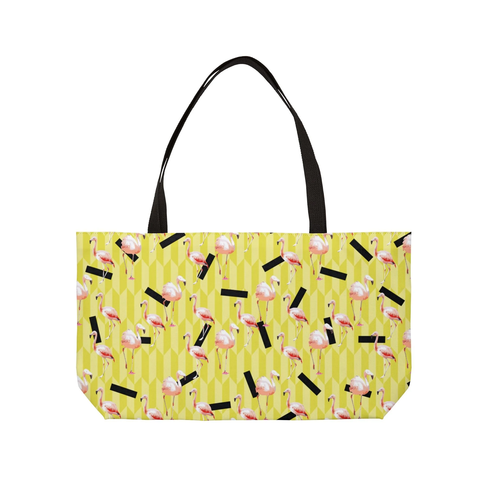 Lemon Flamingos - Weekender Bag Front.png