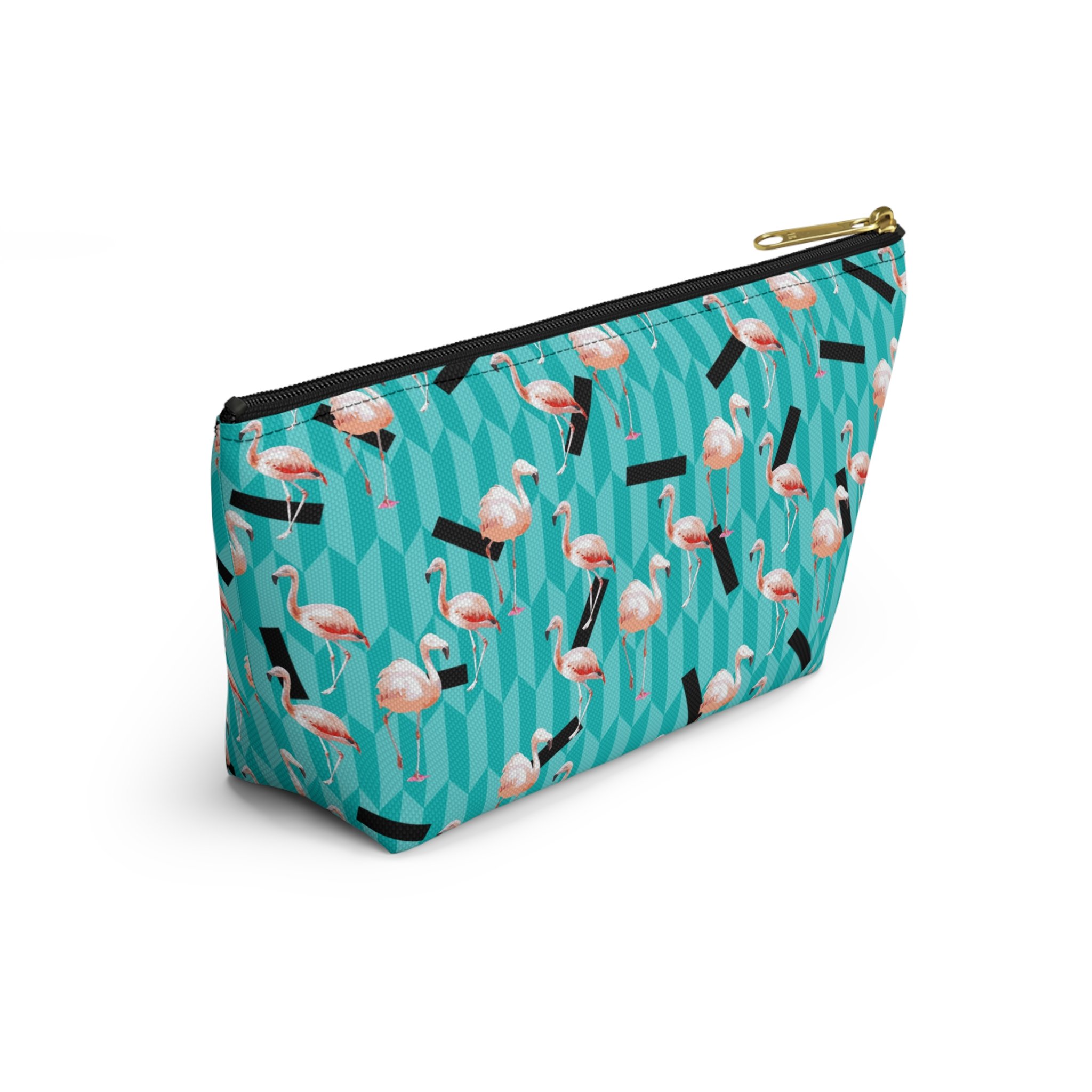 Taffy Flamingos - T-Bottom Accessory Pouch (Small) Back Side.png