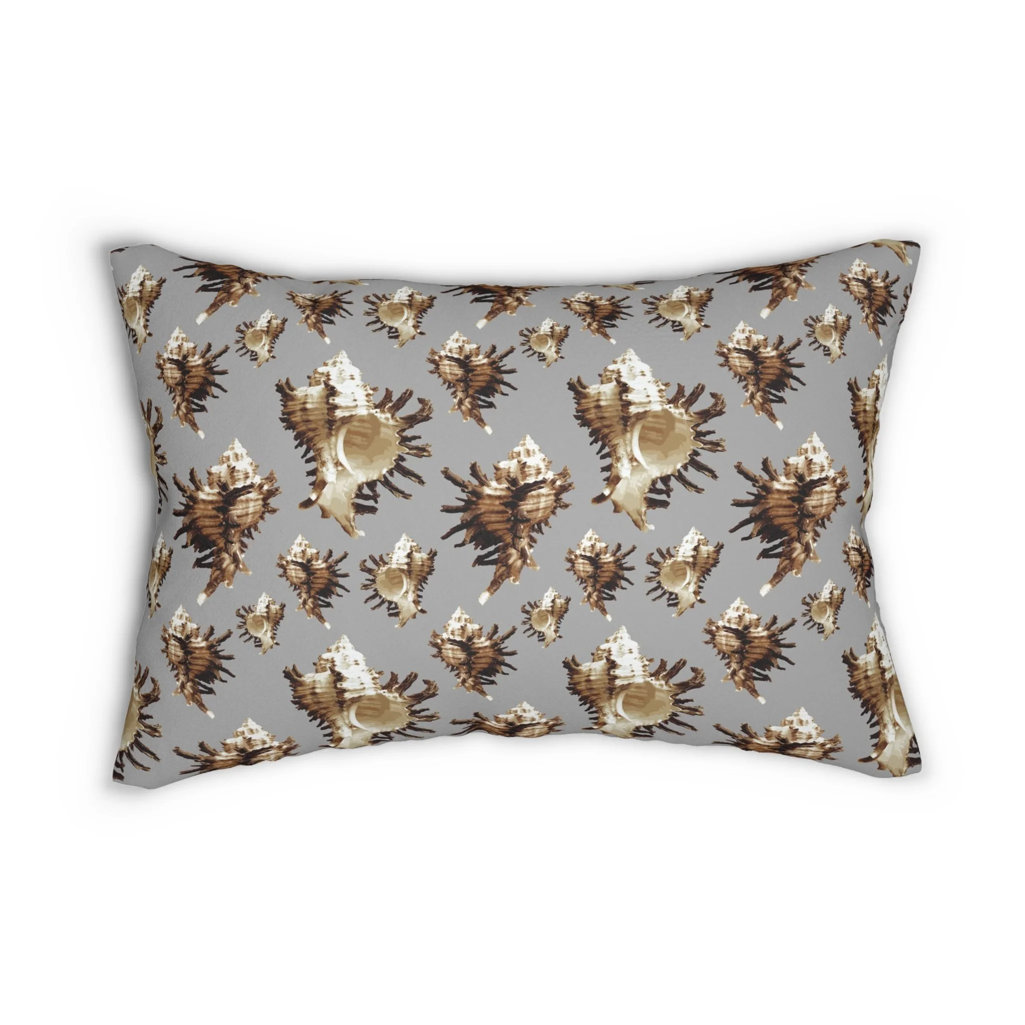 Spiky Conches (on Gray) - Lumbar Pillow Front.png