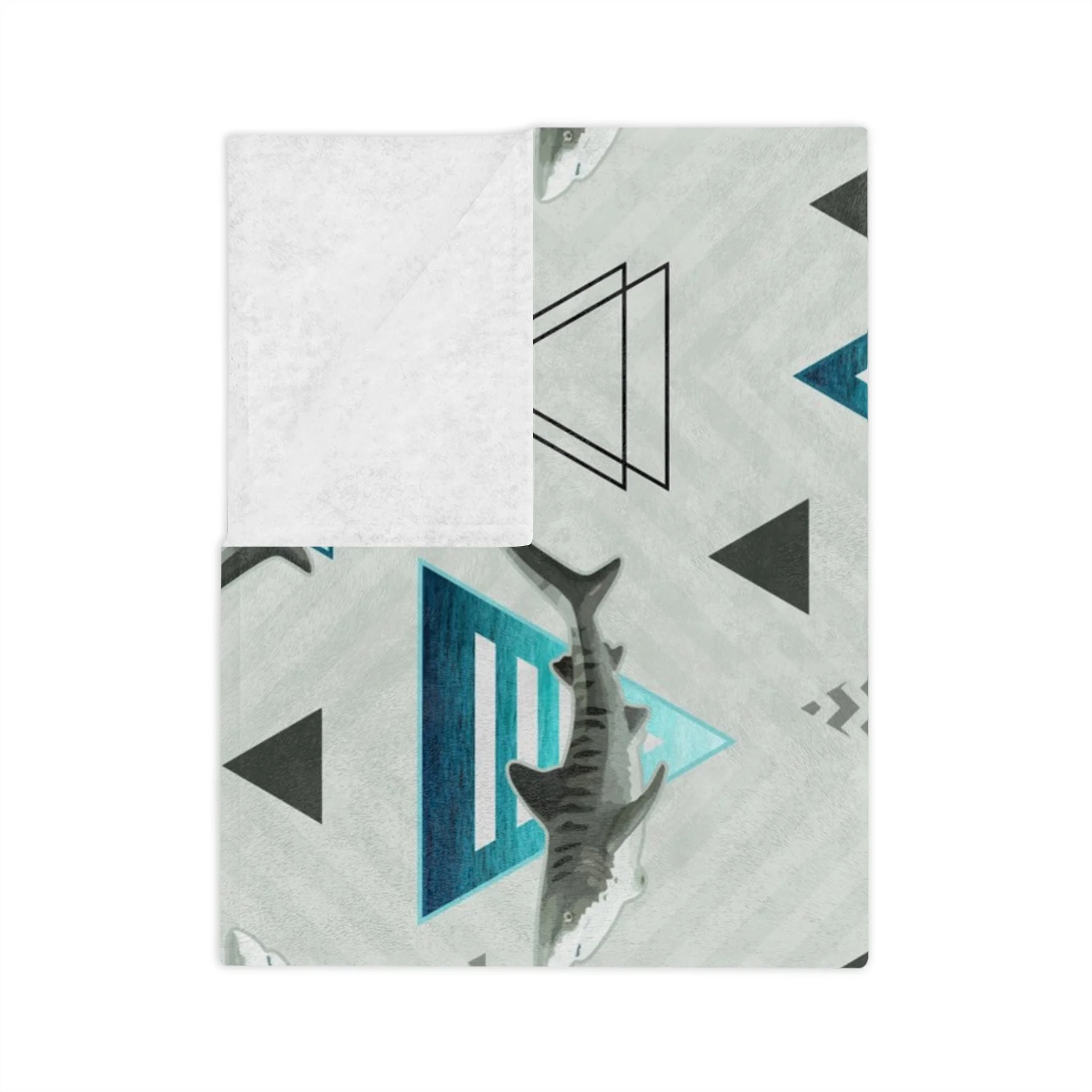 Grand Cayman Tiger Sharks - Fleece Blanket Folded.png