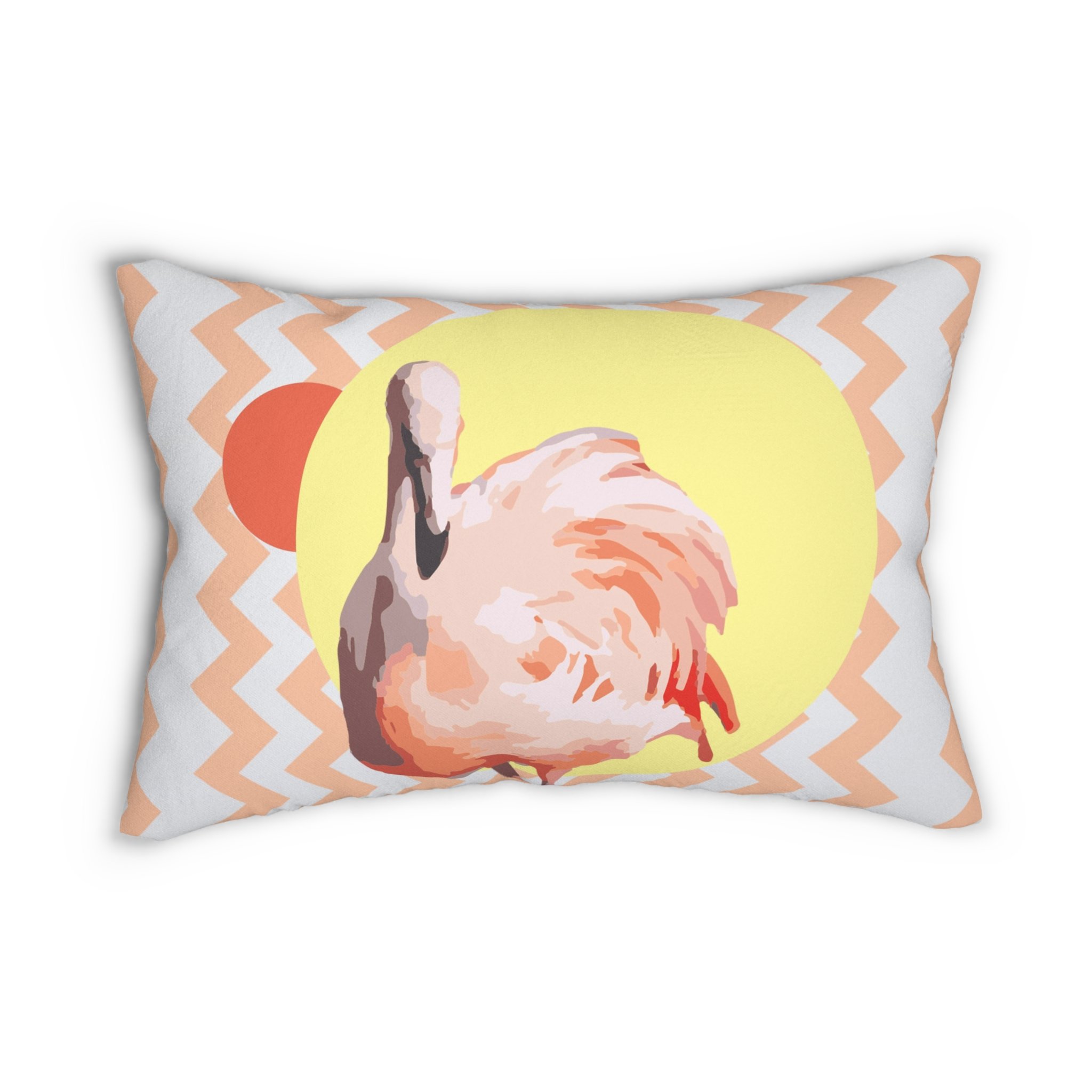 Zig Zag Flamingo - Lumbar Pillow.png