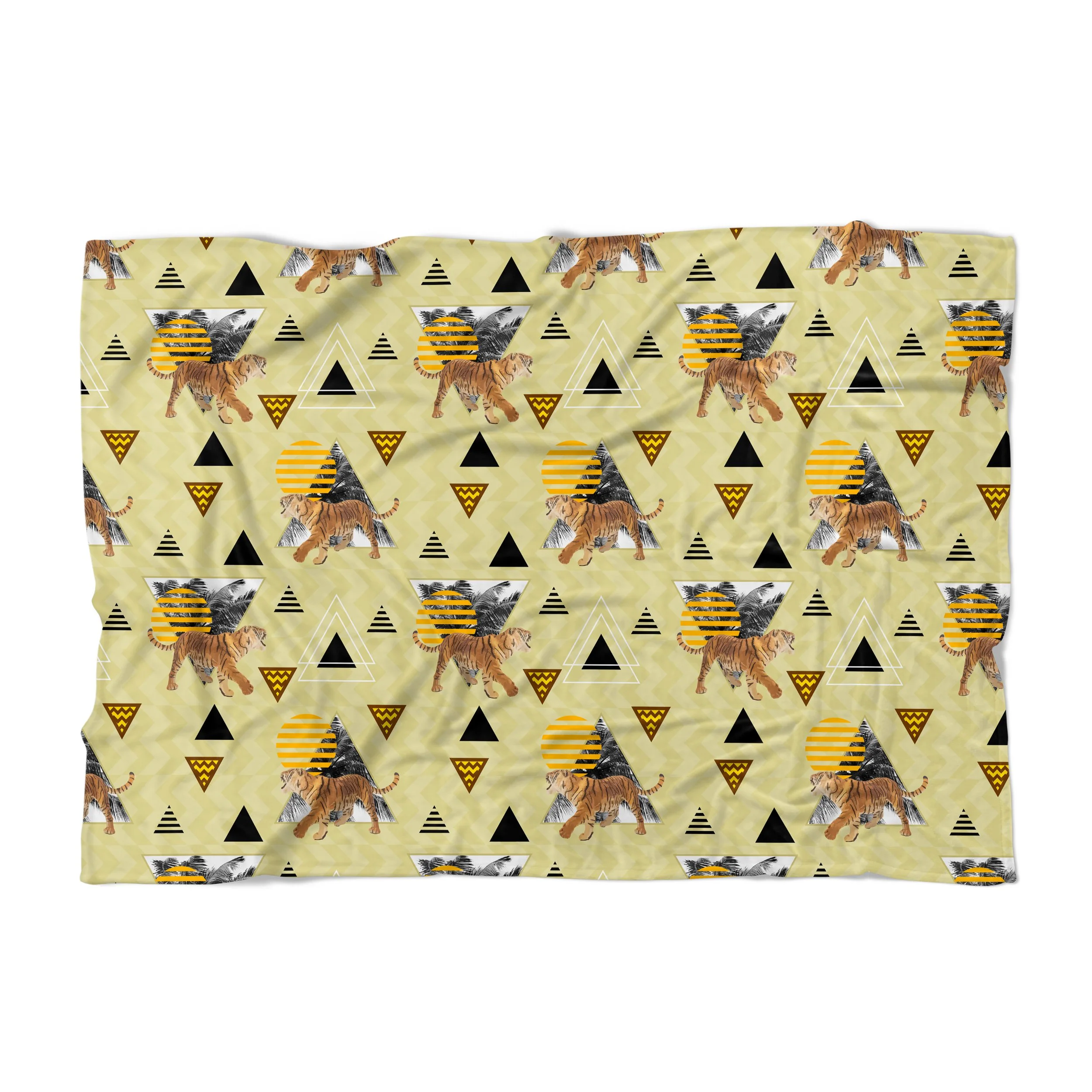 Bayside Tigers and Triangles - Fleece Blanket.jpg