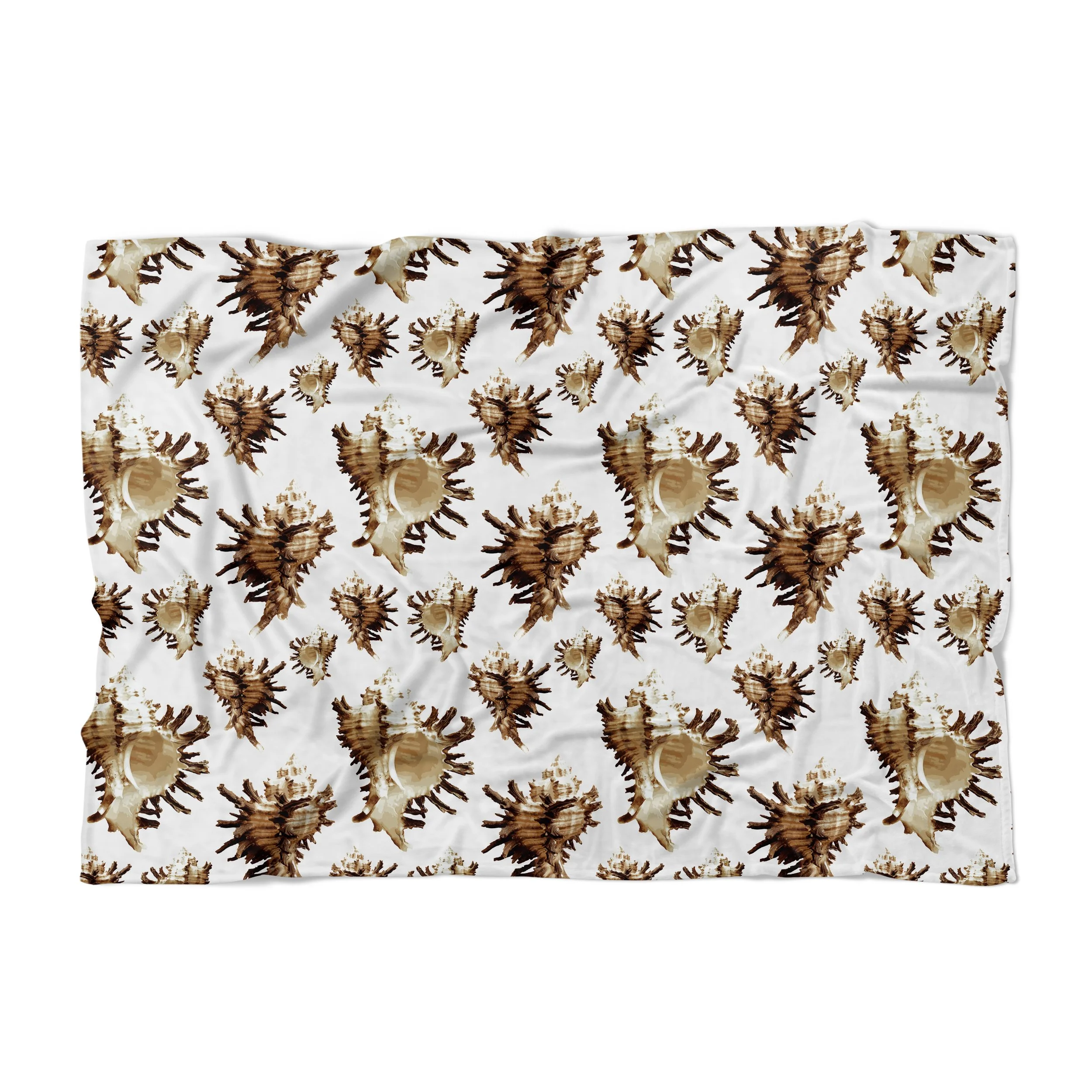 Spiky Conches (on Very Light Gray) - Fleece Blanket.jpg