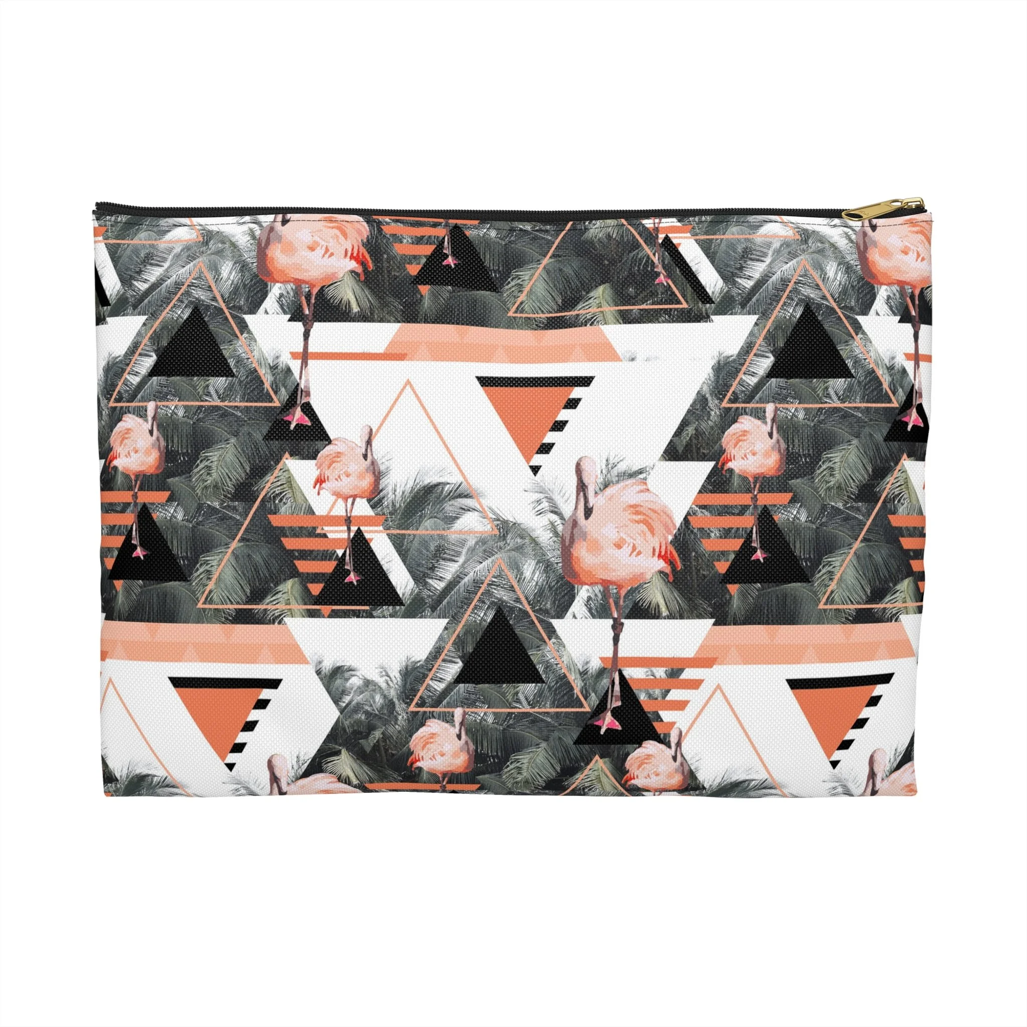 Black Beach Flamingos - Accessory Pouch (Large) Front.png
