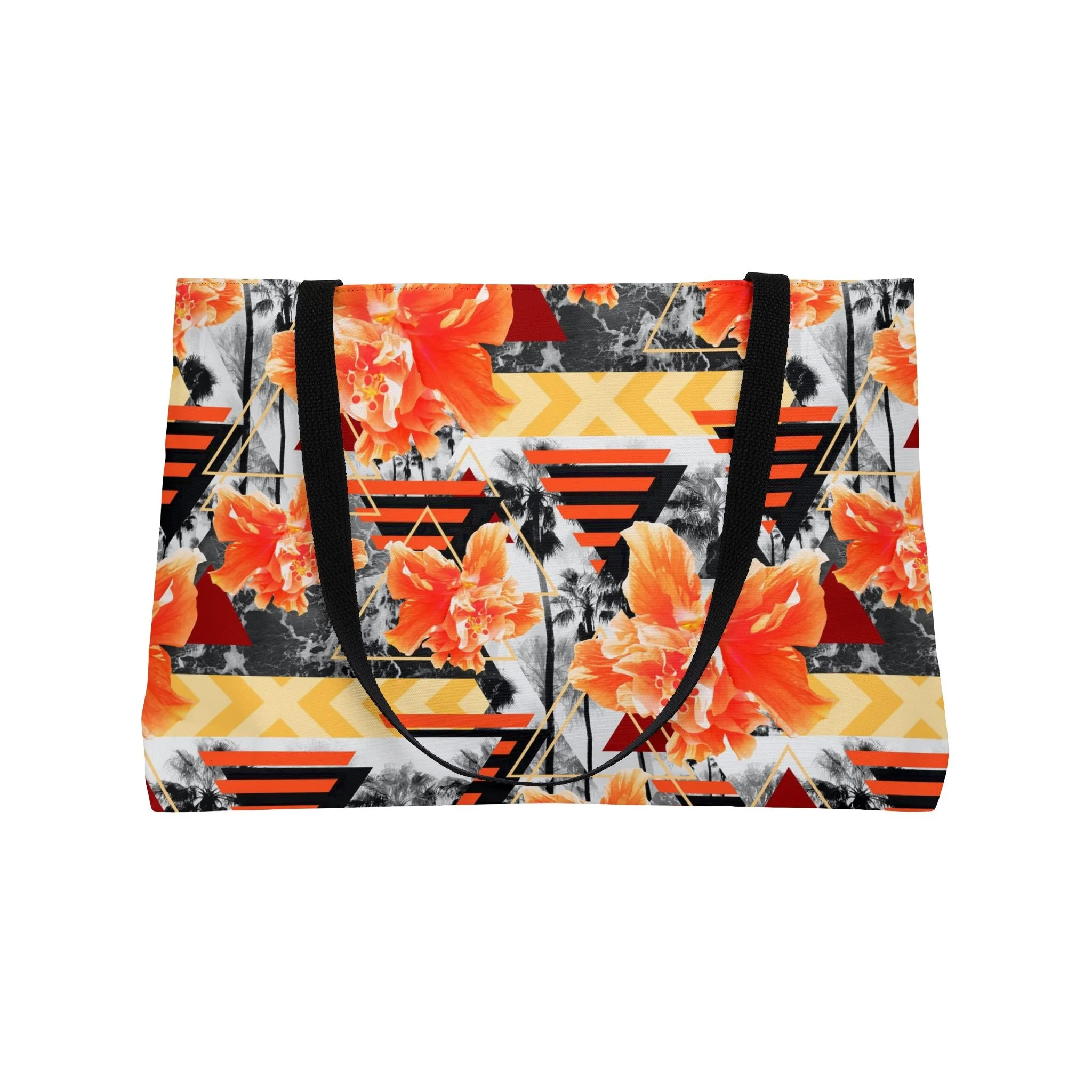 Wild Orange Hibiscus - Weekender Bag Front Open.png