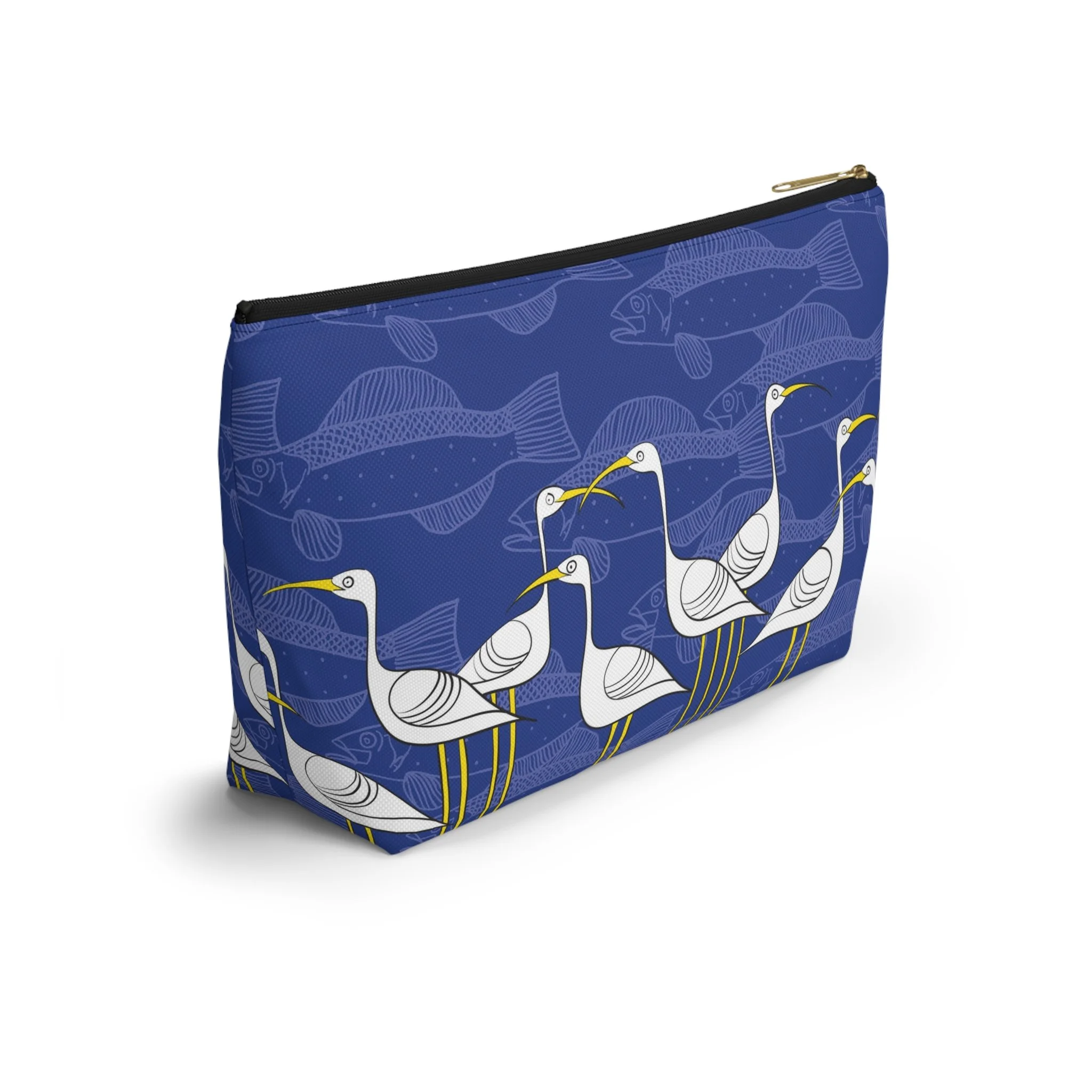 Ibis and Fish by Elisabeth Maurland - T-Bottom Carry-All Pouch Large Back Side.png