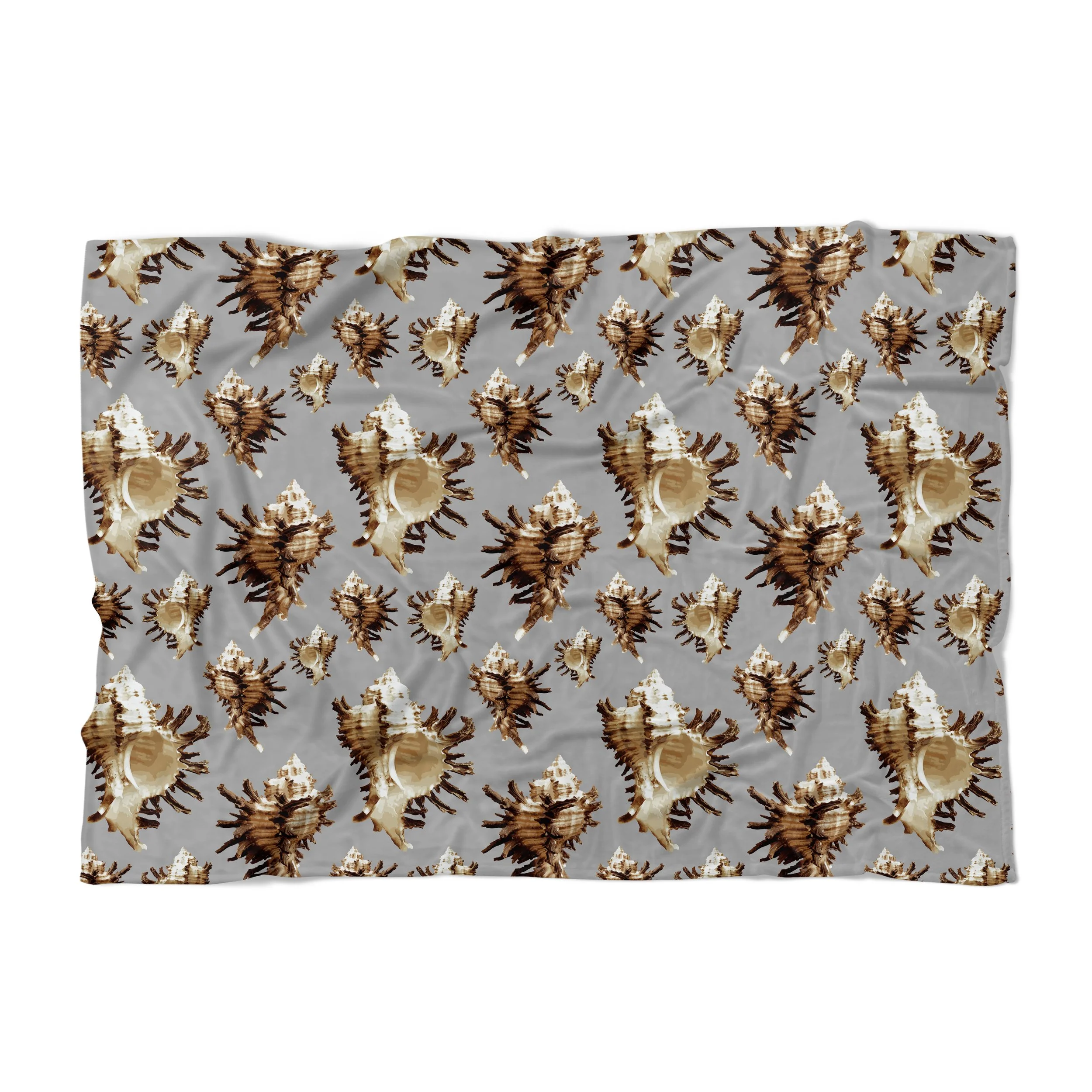 Spiky Conches (on Gray) - Fleece Blanket