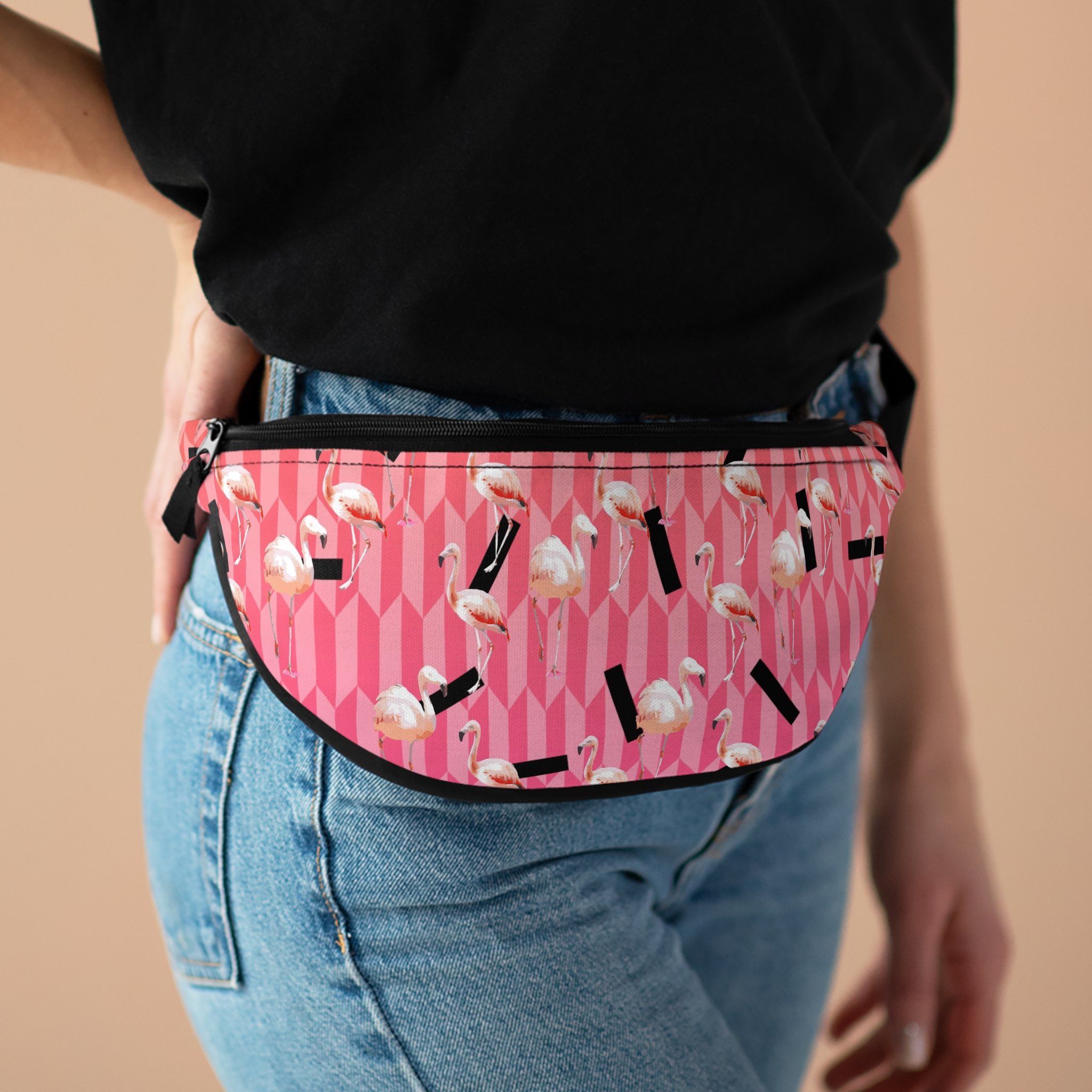 Candy Flamingos - Fanny Pack Lifestyle Woman.png