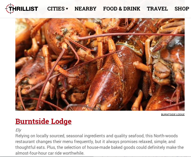 Thrillist - Minnesota's 10 Best Restaurants Outside of the Twin Cities
