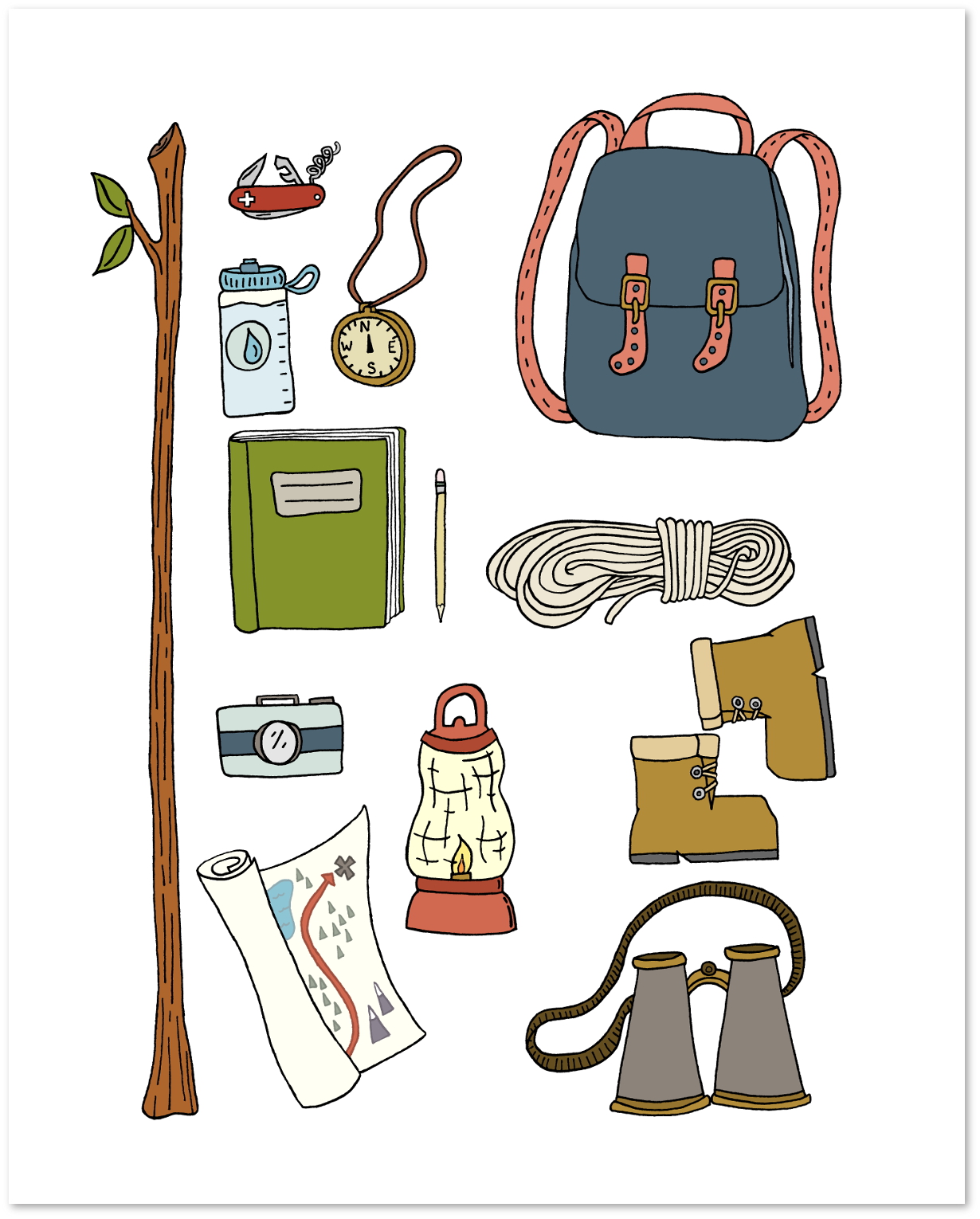 Woodland Nursery Art - A Hiking We Will Go