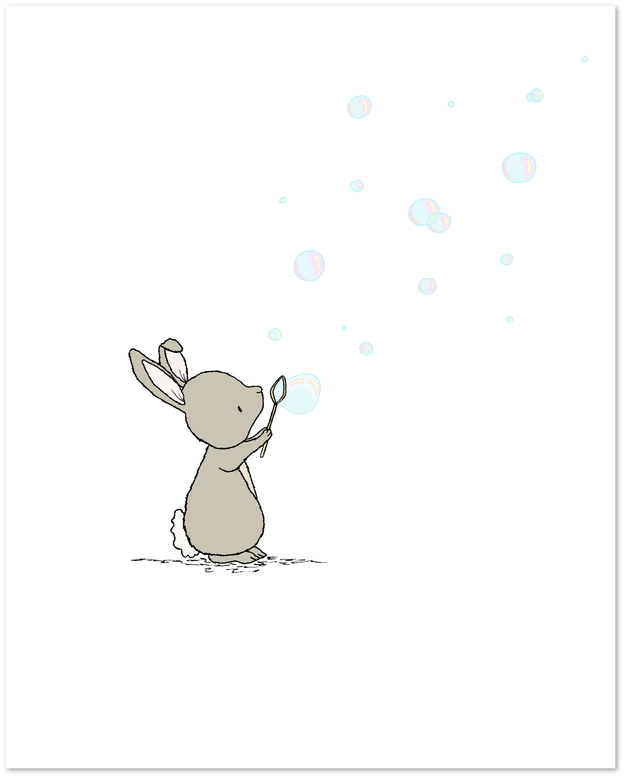 Woodland Nursery Art - Bunny Bubbles - by Sweet Melody Designs