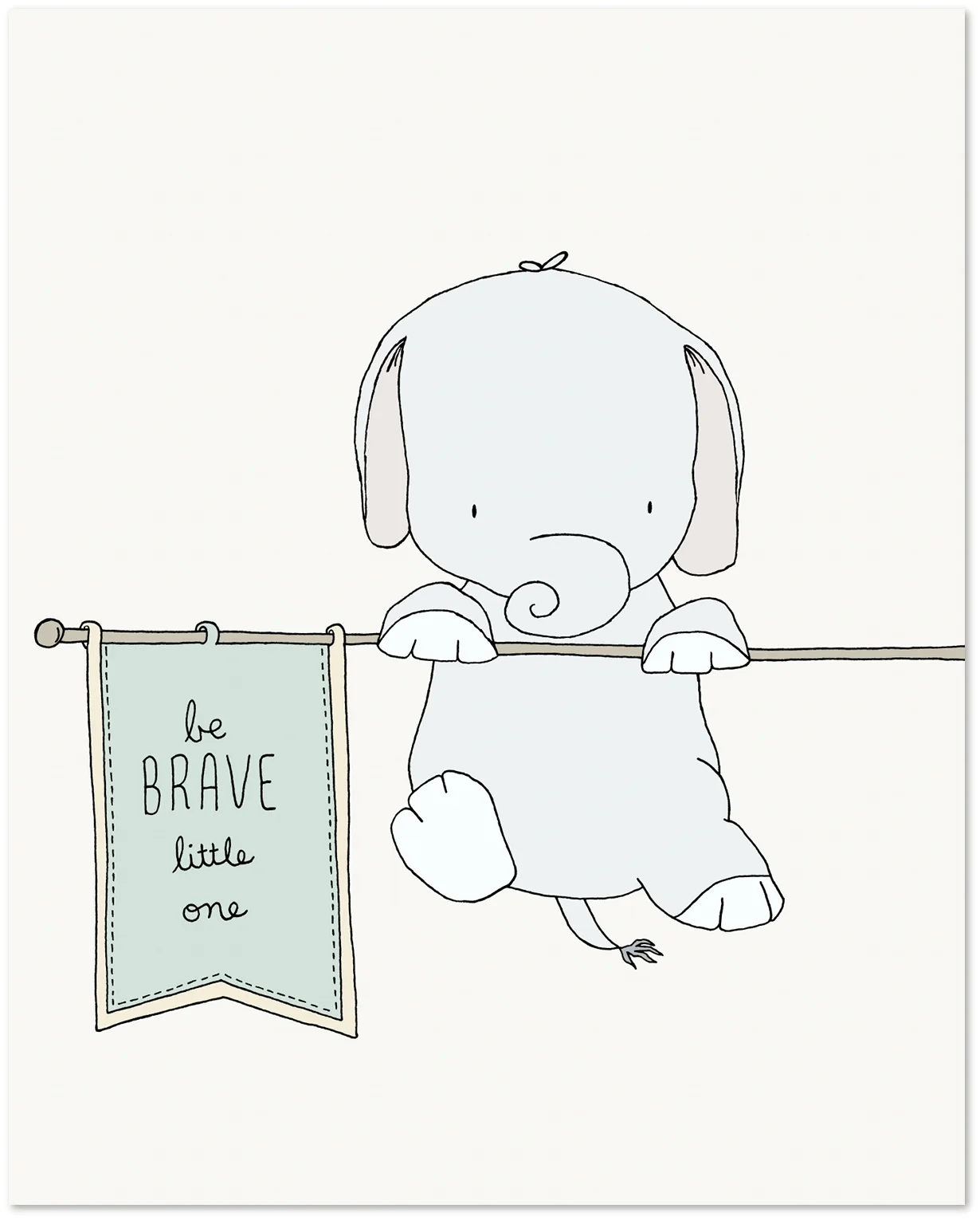 Elephant Nursery Art - Be Brave Little One - by Sweet Melody Designs