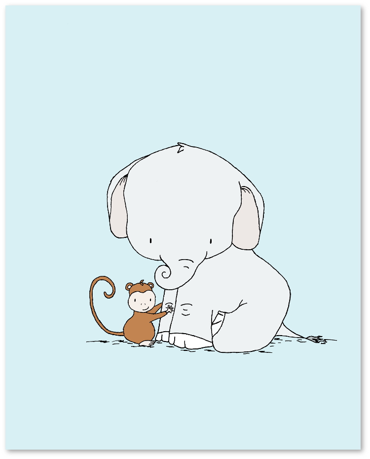 031setElephantMonkeySnuggleClose8x10PrintVersion.jpg