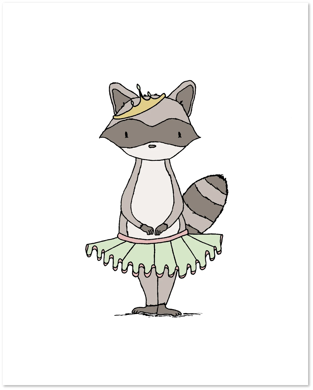 Girl Nursery Art - Princess Mischief - Raccoon Princess - by Sweet Melody Designs