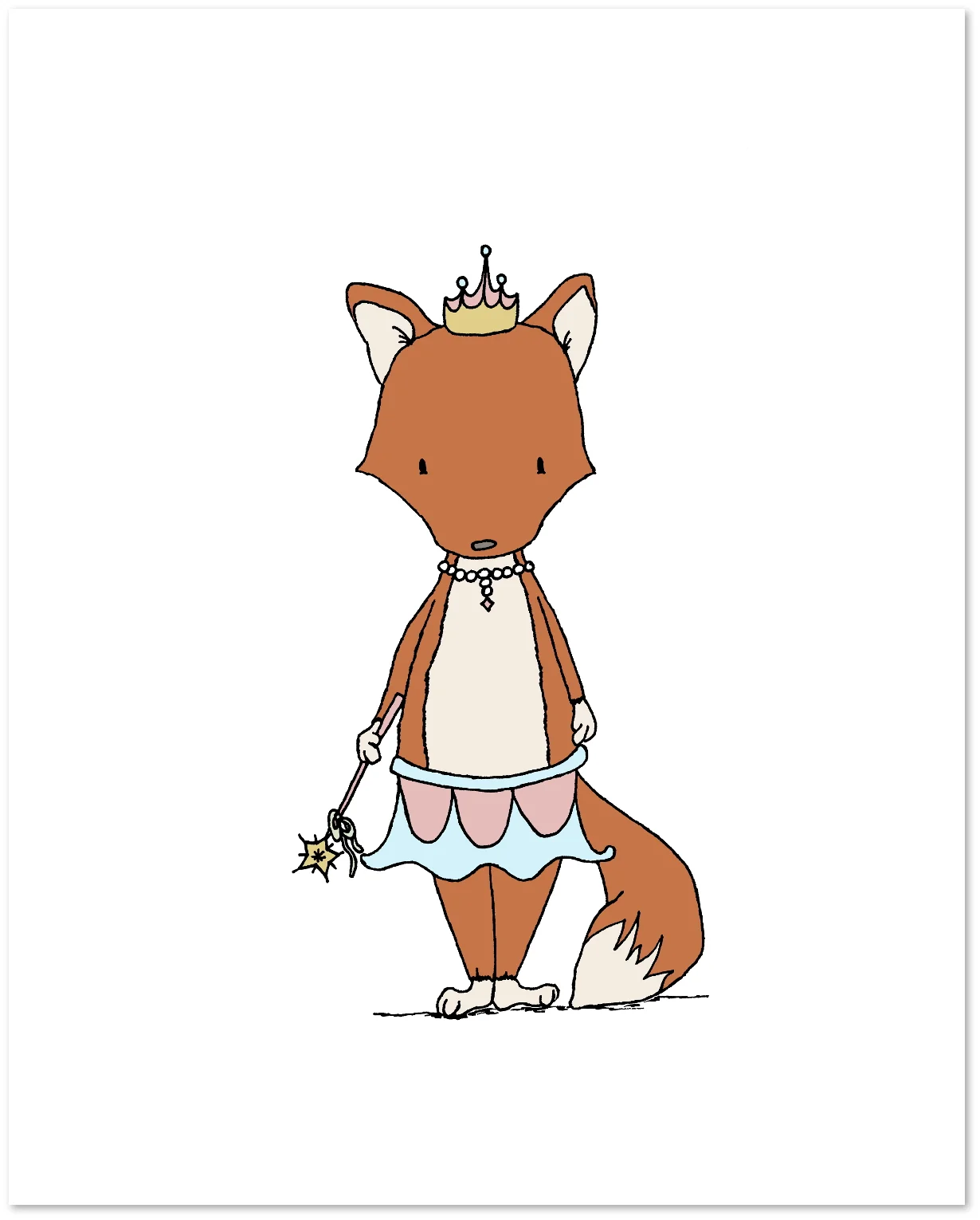Girl Nursery Art - Princess Vixen - Fox Princess - by Sweet Melody Designs