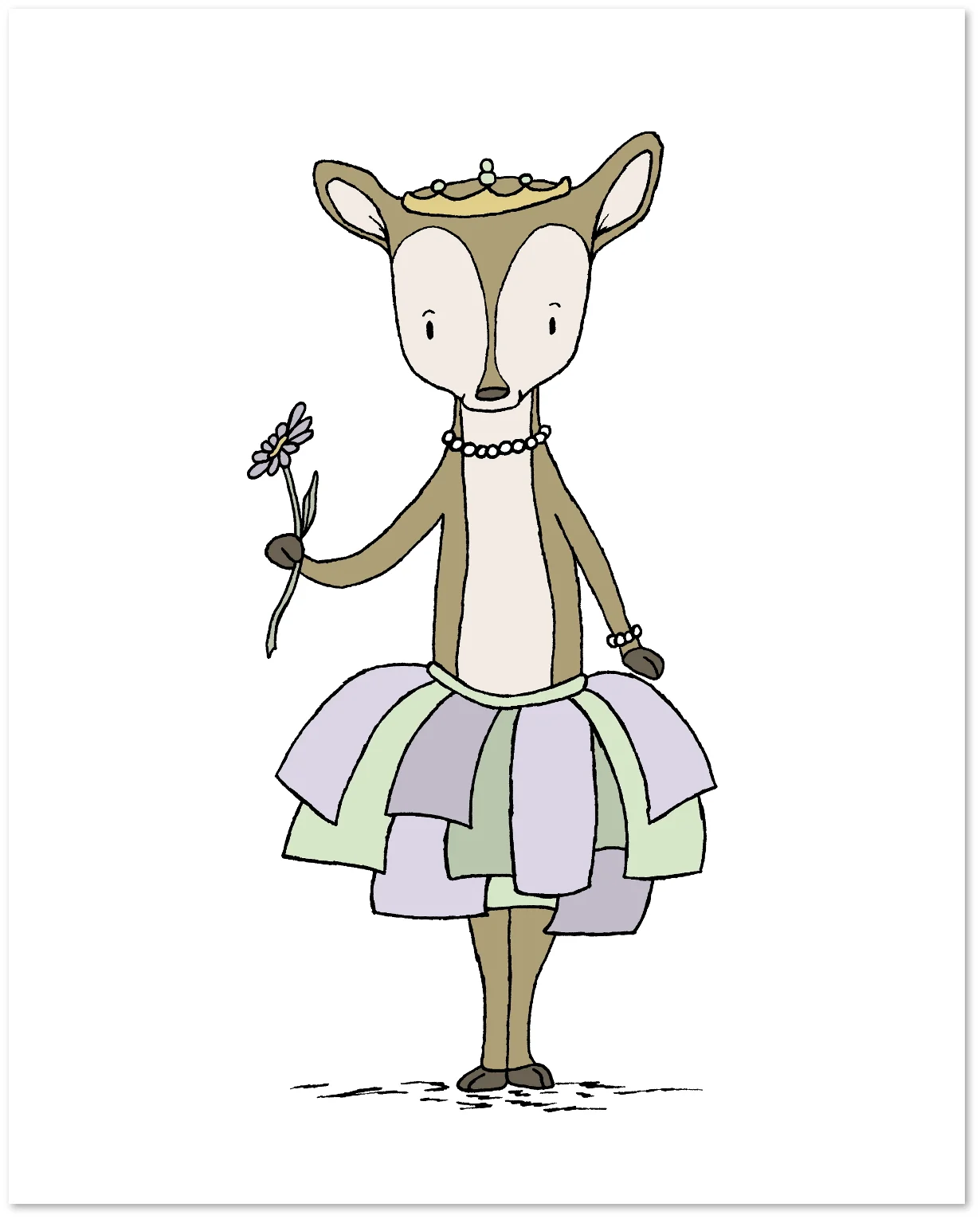 Girl Nursery Art - Princess Fawn - Deer Princess - by Sweet Melody Designs