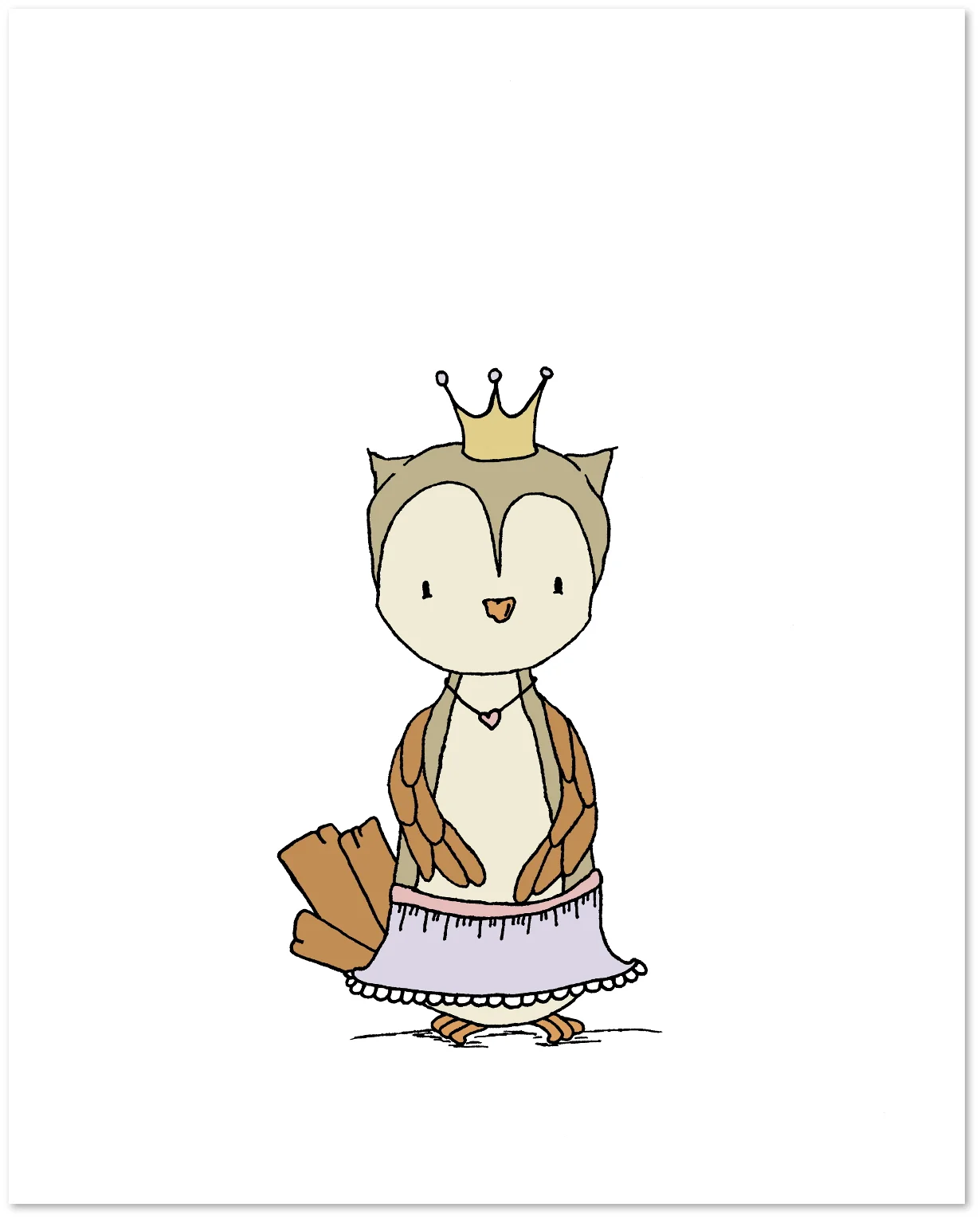 Girl Nursery Art - Princess Hootie - Owl Princess - by Sweet Melody Designs