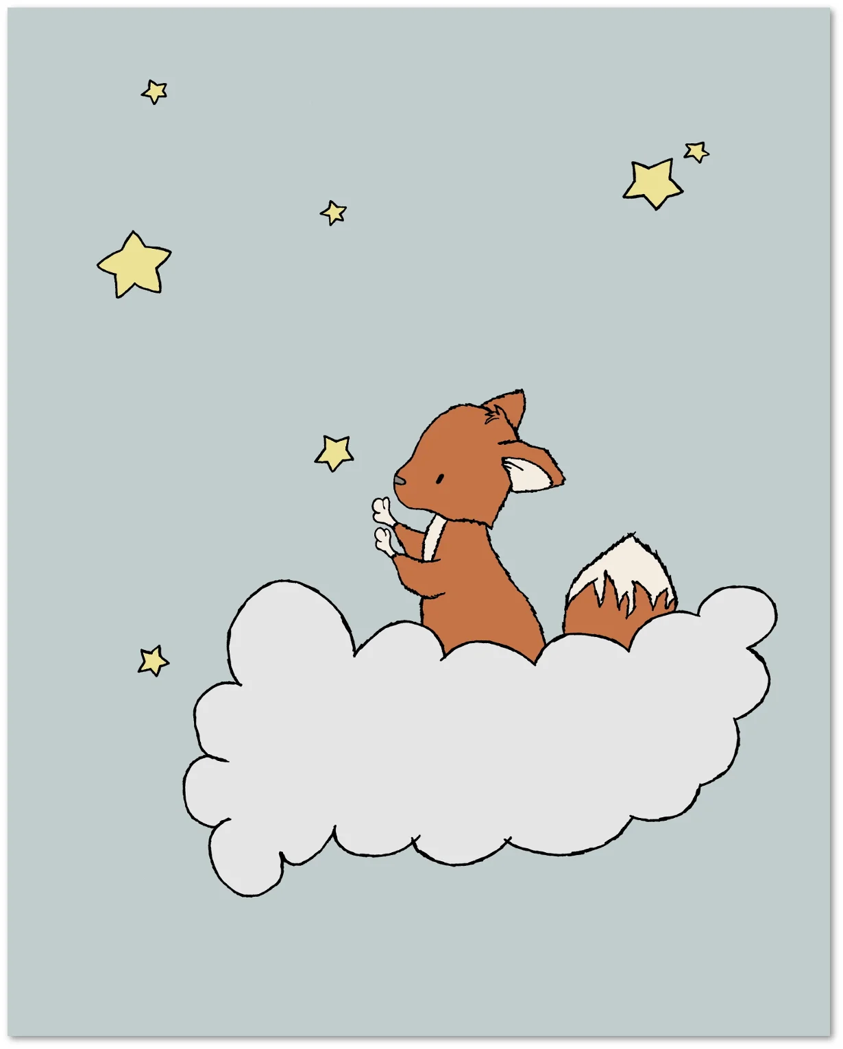 Woodland Nursery Art - Fox Star Cloud - by Sweet Melody Designs