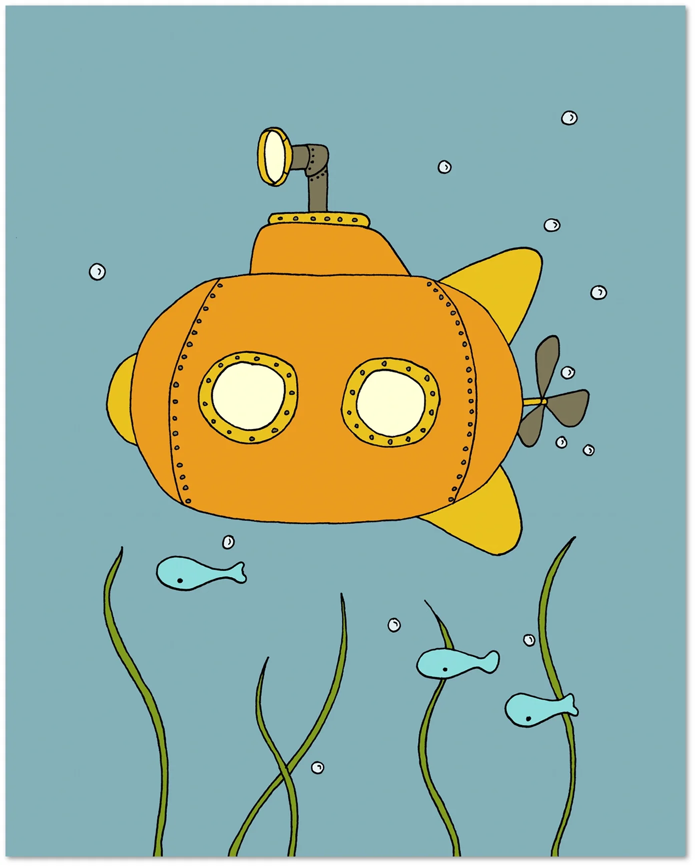 Under the Sea Nursery Art - Brave Little Submarine