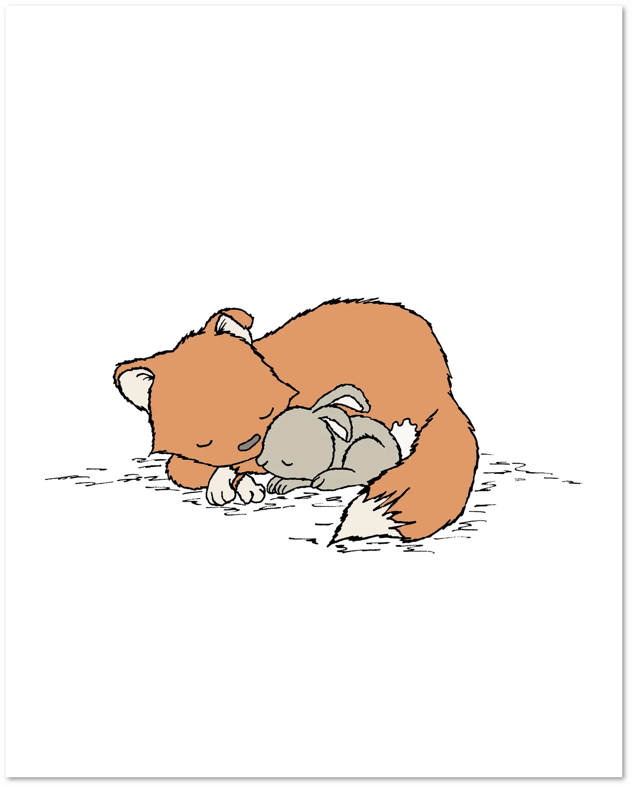 SET OF 3 - Fox and Bunny Friends - Woodland Nursery Art