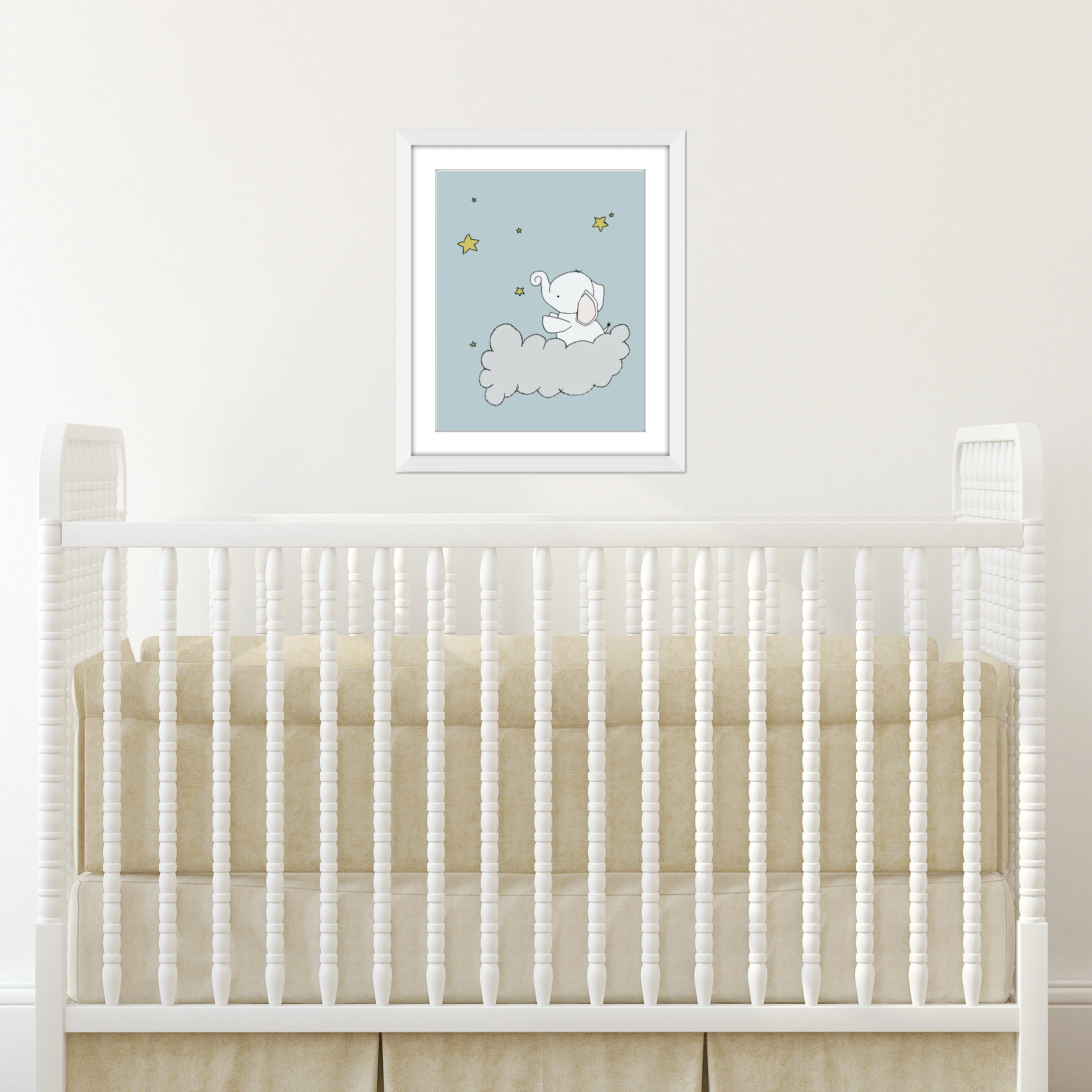 Elephant Nursery Art - Elephant Star Cloud - by Sweet Melody Designs
