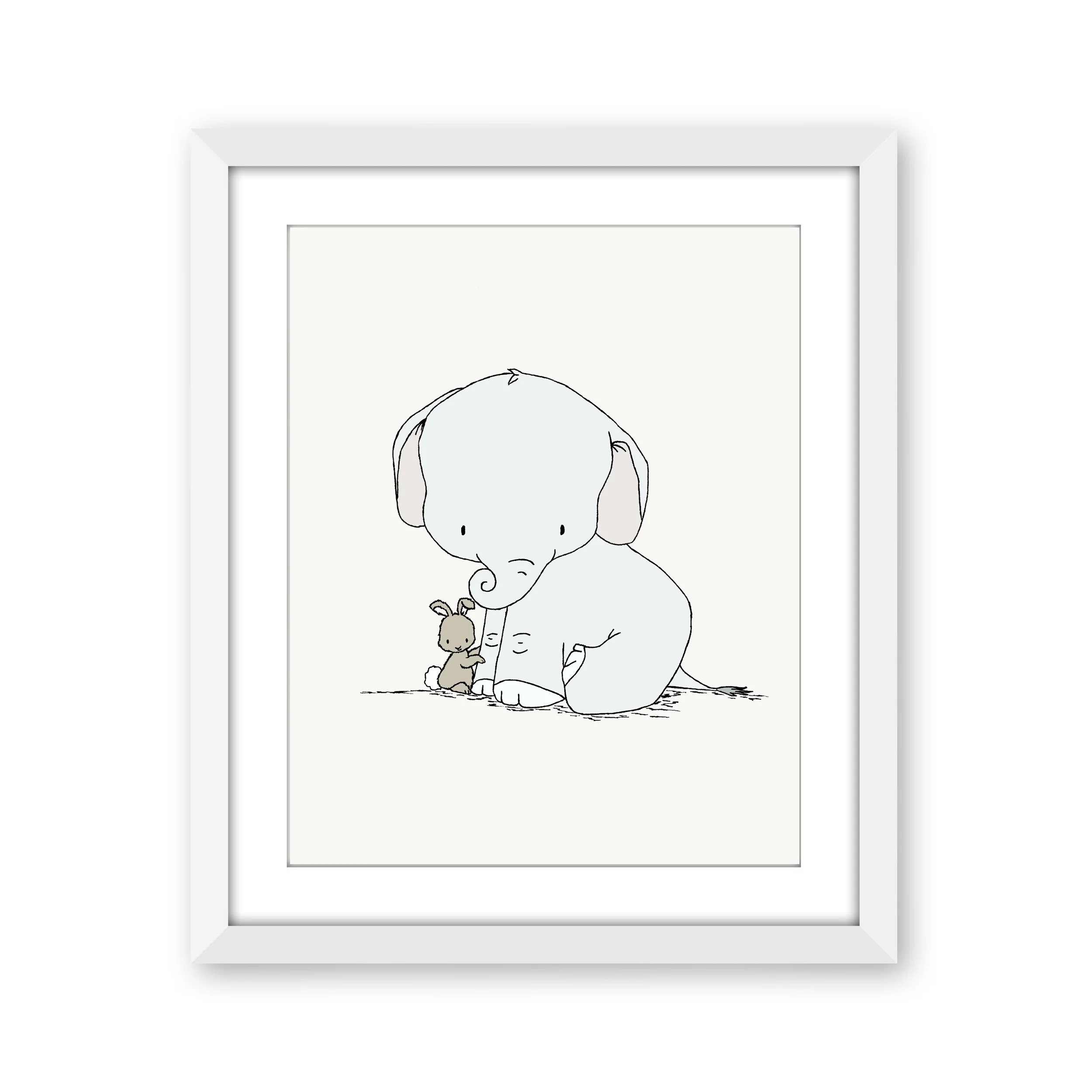 Elephant Nursery Art - Elephant and Bunny - Little Hugs - by Sweet Melody Designs