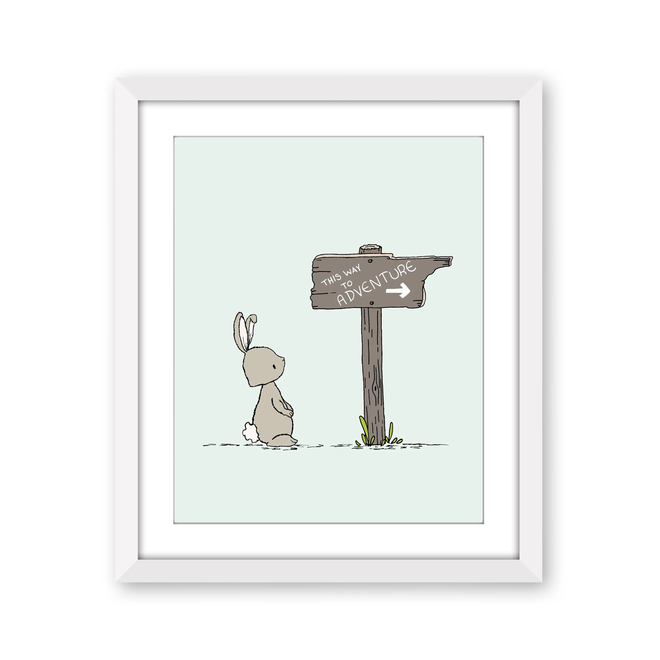 Woodland Nursery Art - Bunny This Way To Adventure - by Sweet Melody Designs