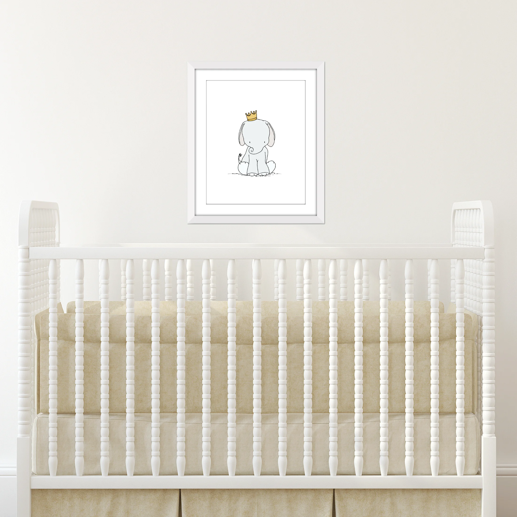Elephant Nursery Art - Elephant Crown - by Sweet Melody Designs