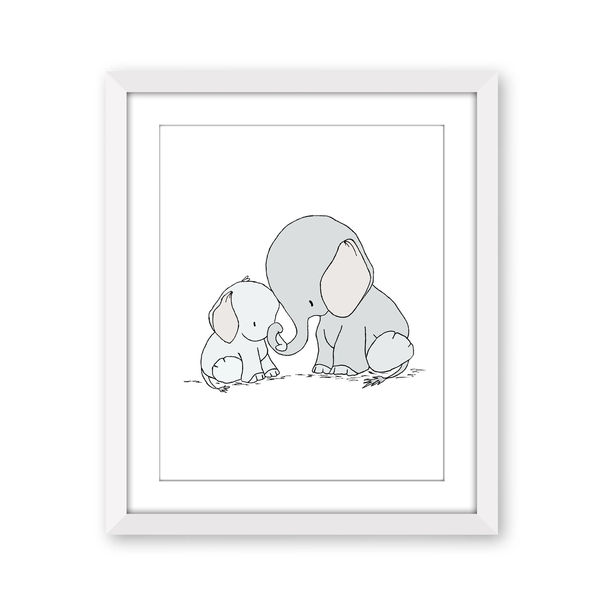 Elephant Nursery Art - Elephant Mama and Baby - You Are Mine - by Sweet Melody Designs