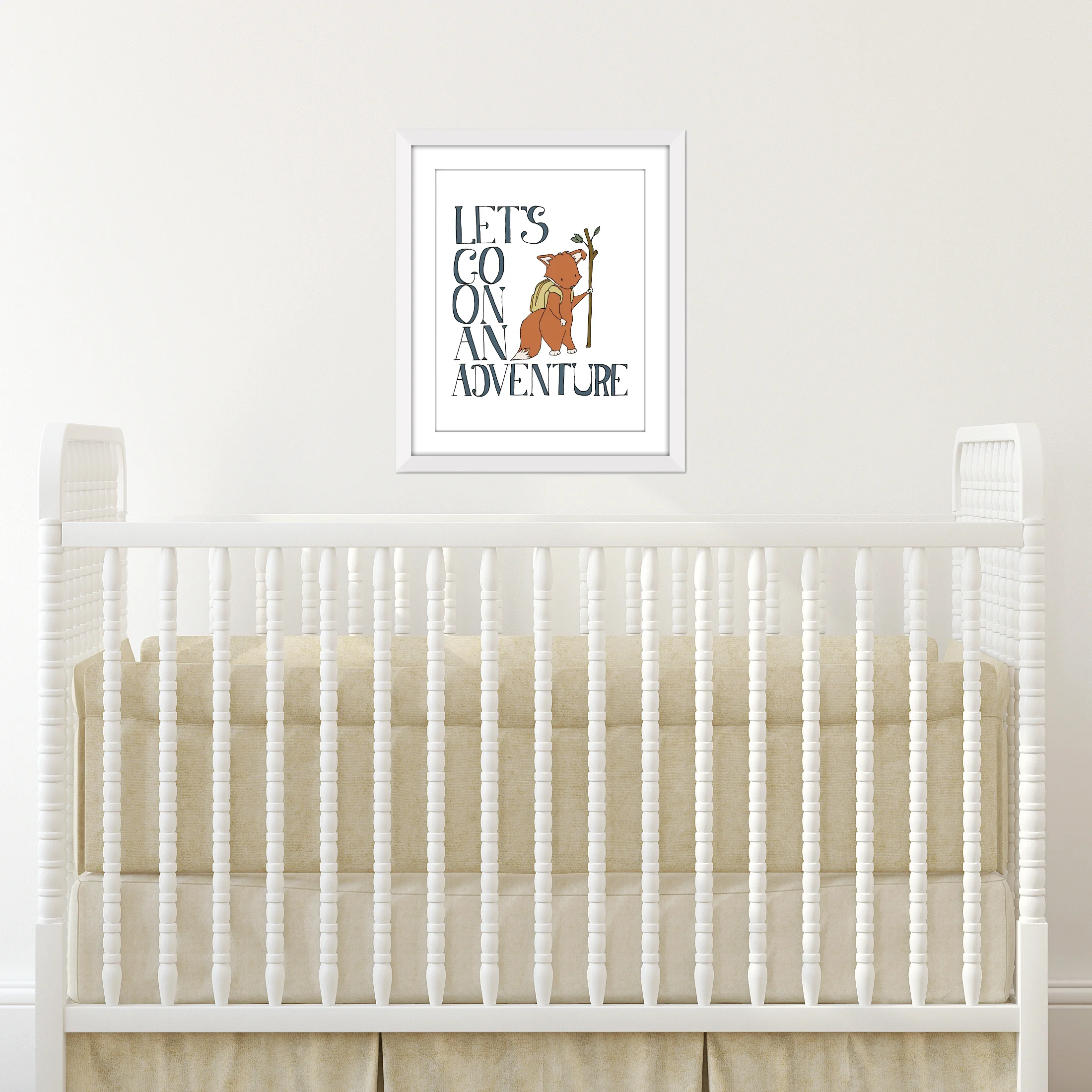 Woodland Nursery Art - Let's Go On An Adventure - Fox Nursery Art - by Sweet Melody Designs