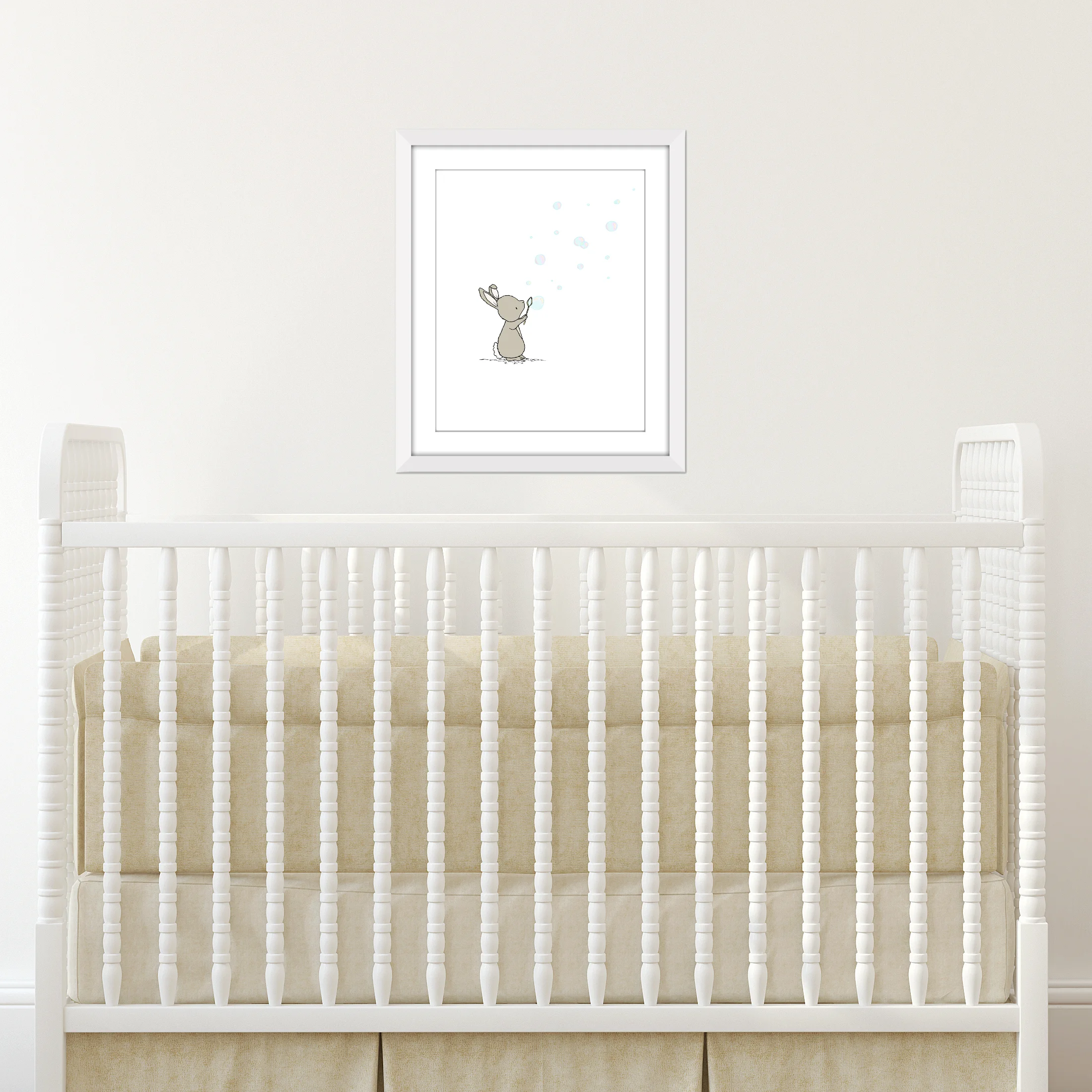 Woodland Nursery Art - Bunny Bubbles - by Sweet Melody Designs