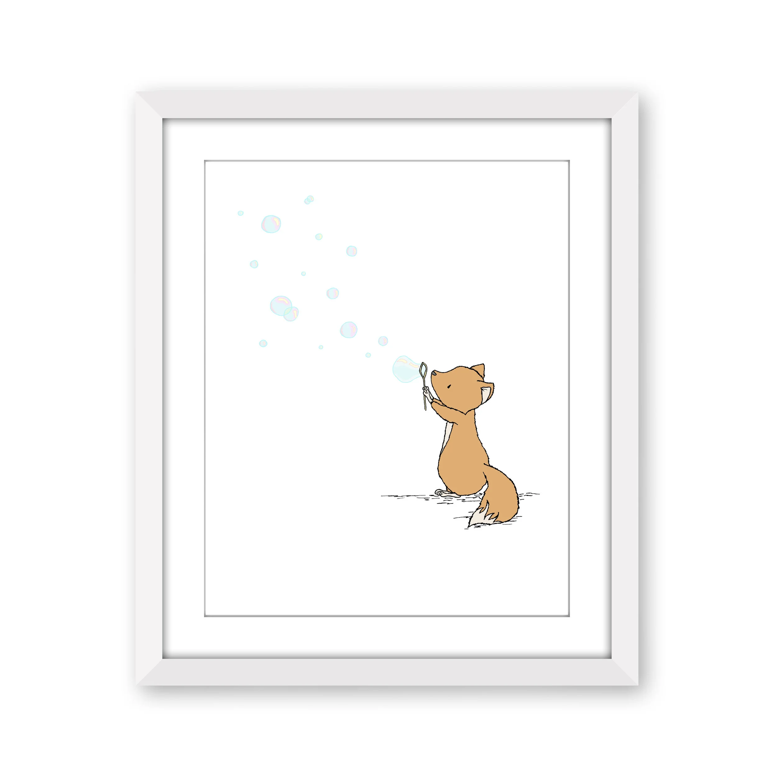 Woodland Nursery Art - Fox Bubbles - by Sweet Melody Designs